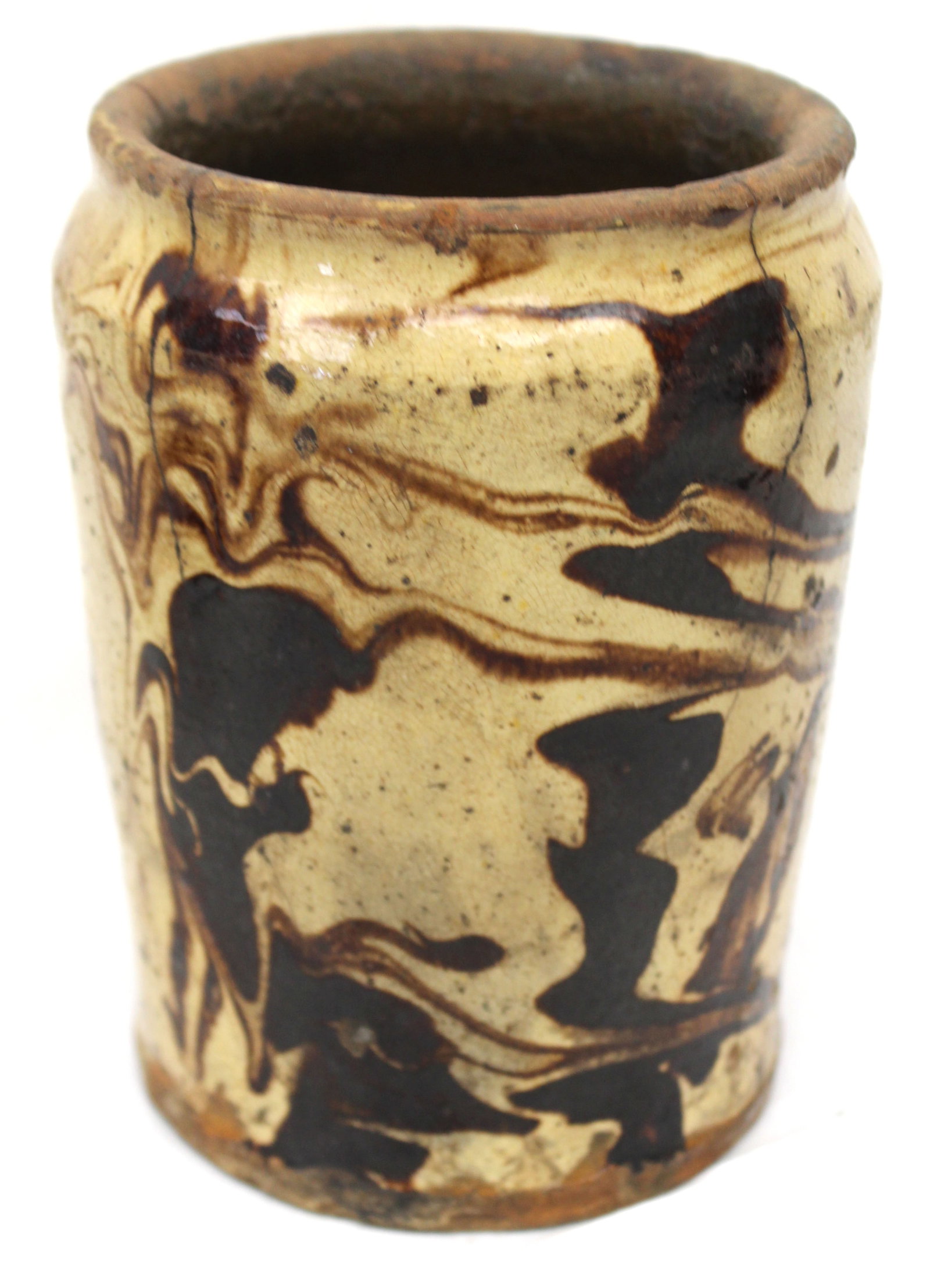Antique redware jar - 6" tall (1 of 7)