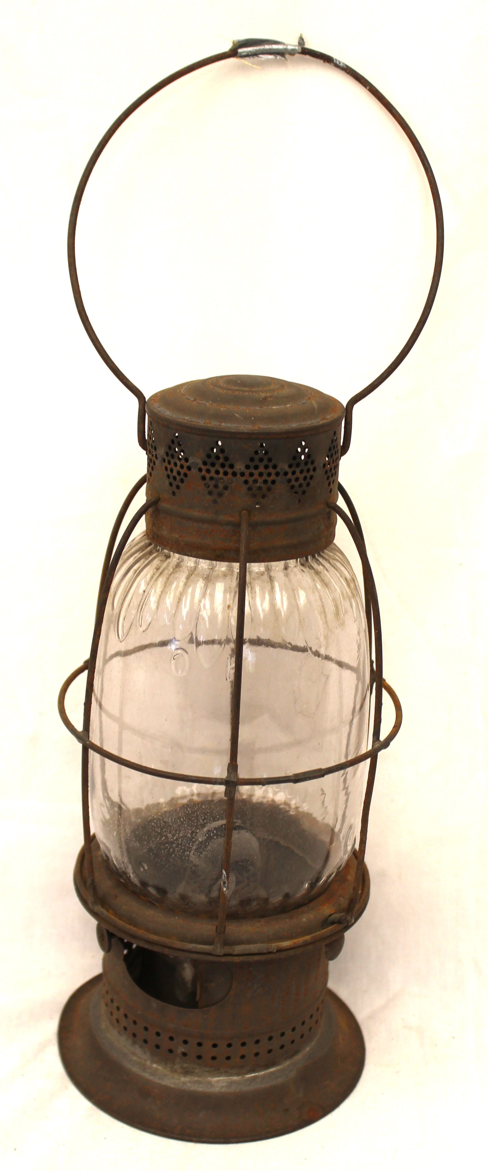Antique glass & tin "OK" lantern - 11 1/2" tall (1 of 7)