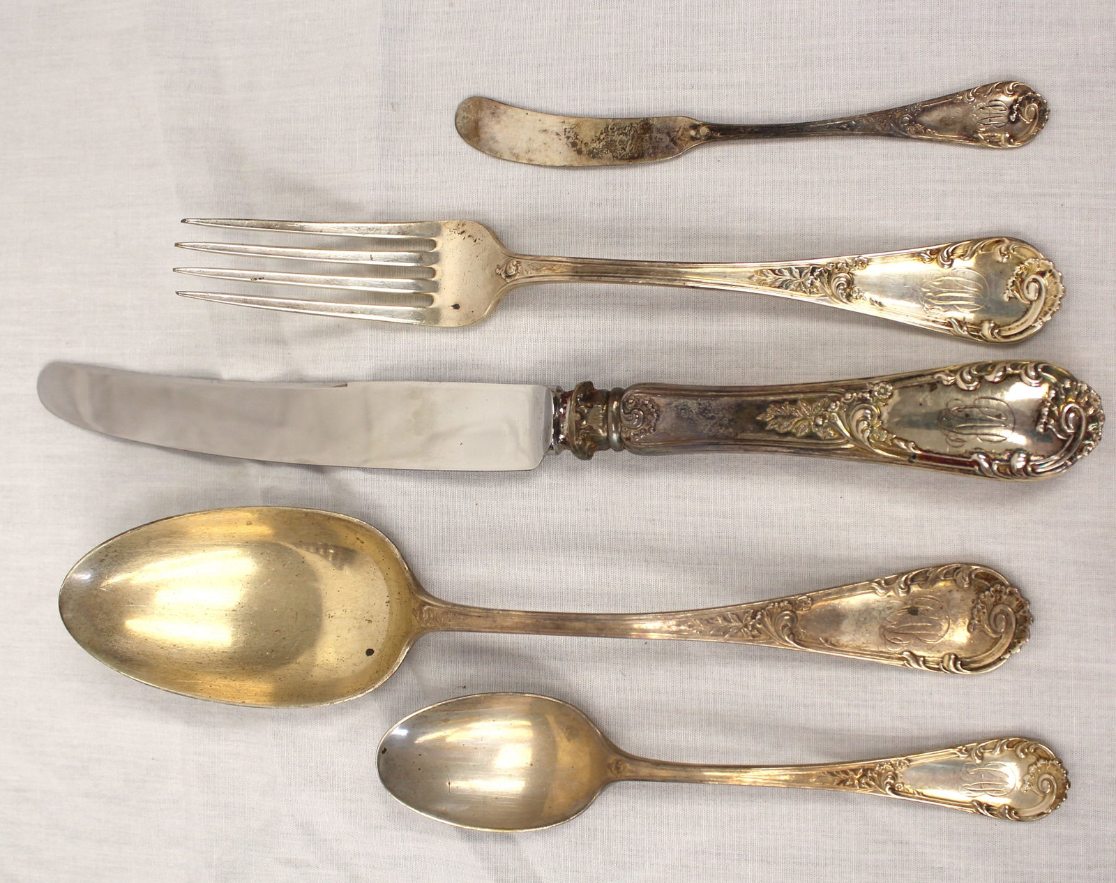 Dominick & Haff sterling silver partial flatware service "Louis XIV" pattern - 25 pieces (1 of 4)
