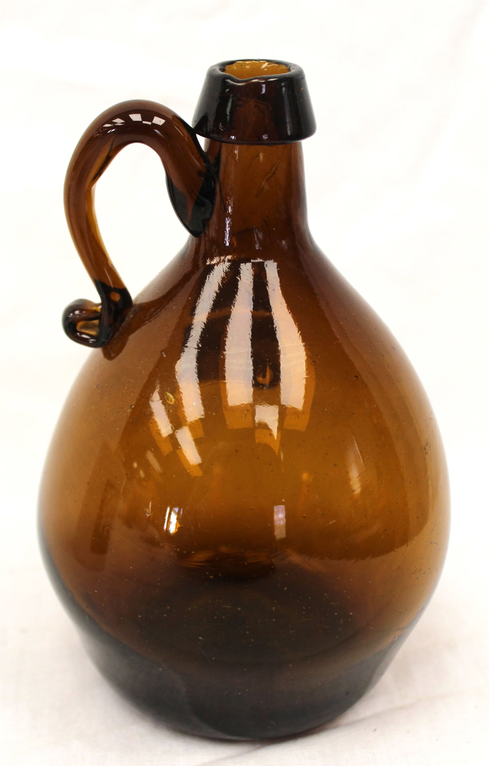 Early amber glass cruet - 6" tall (1 of 7)