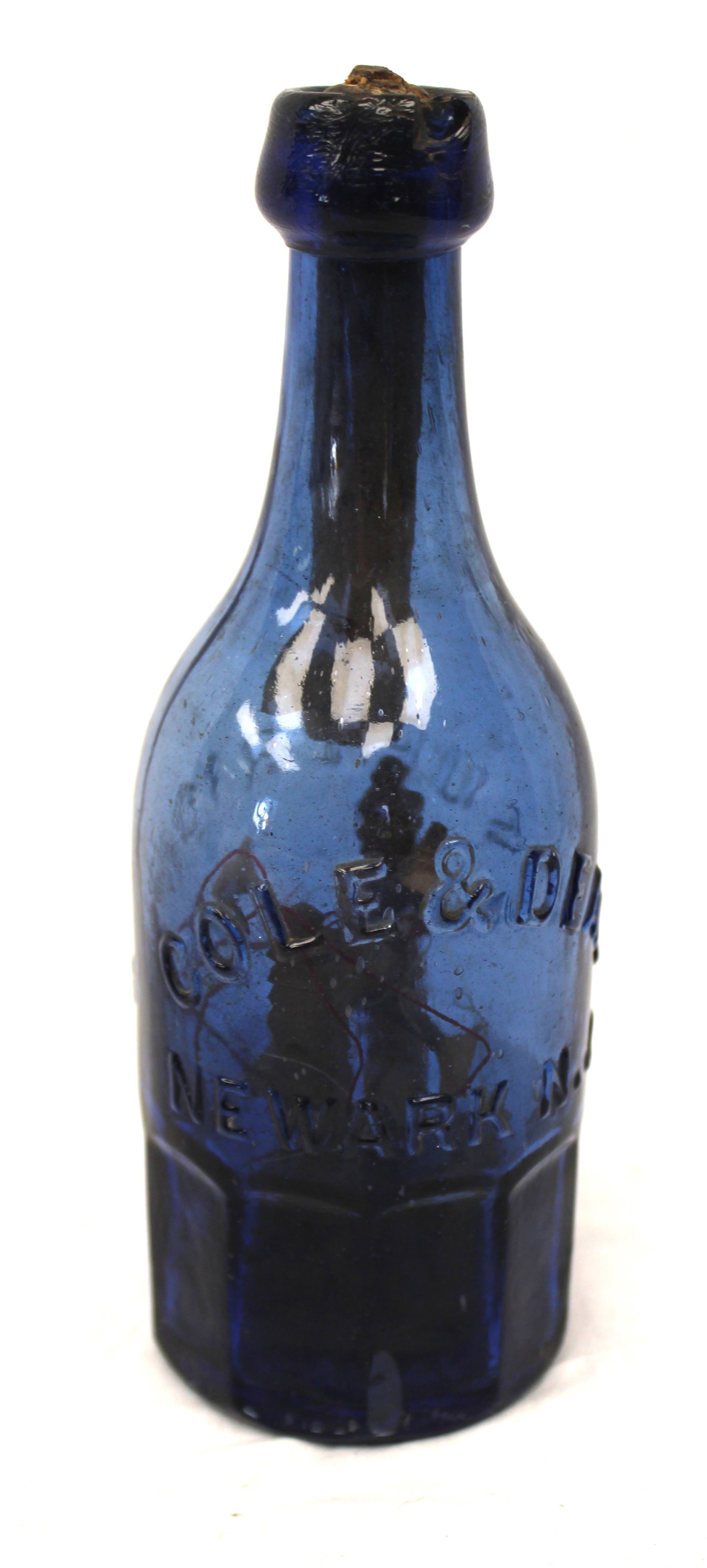 Early cobalt glass Superior Mineral Water bottle - 7 1/2" tall (1 of 9)