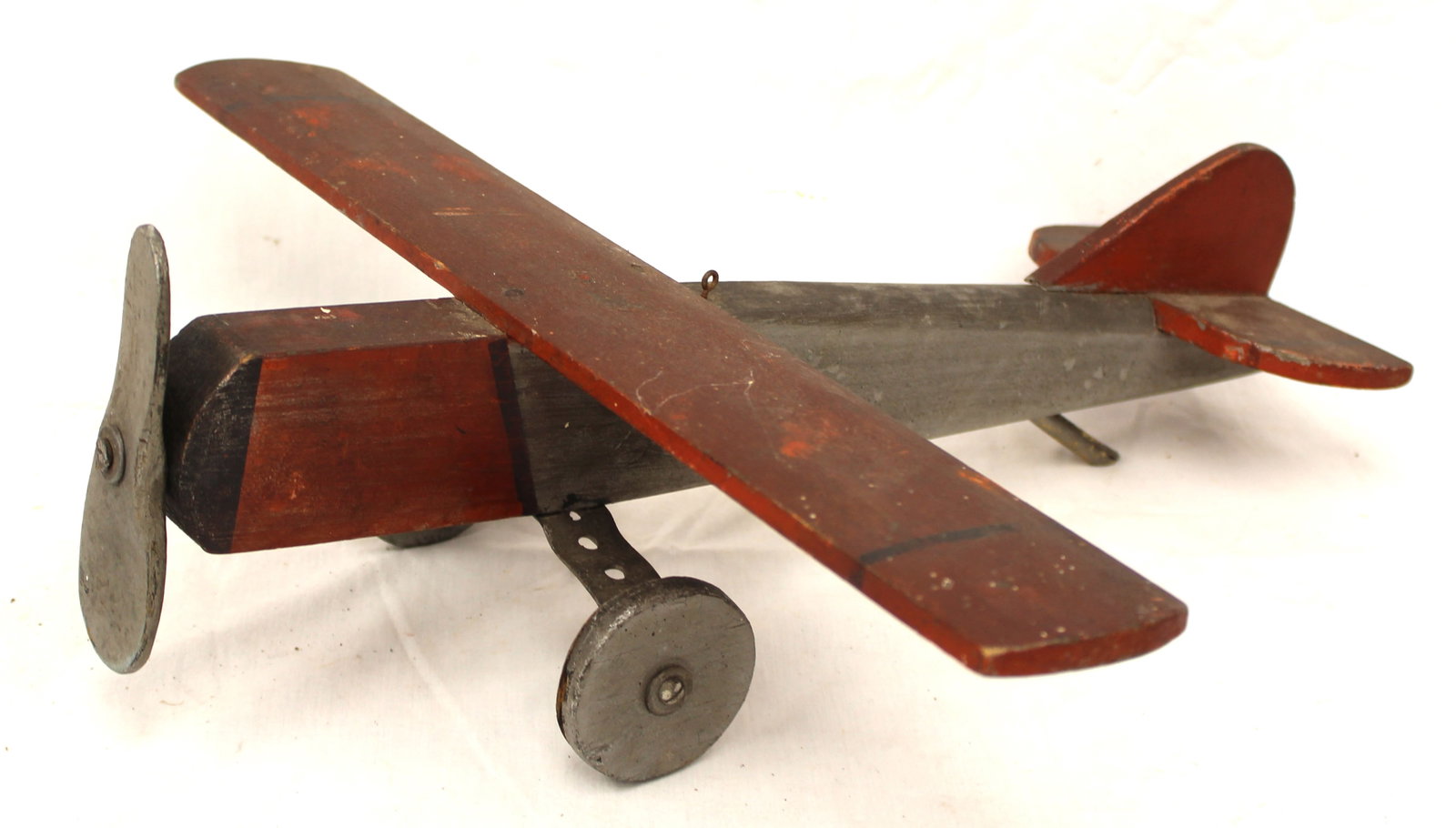 Folky wooden painted airplane - 5" tall x 19" long (1 of 6)