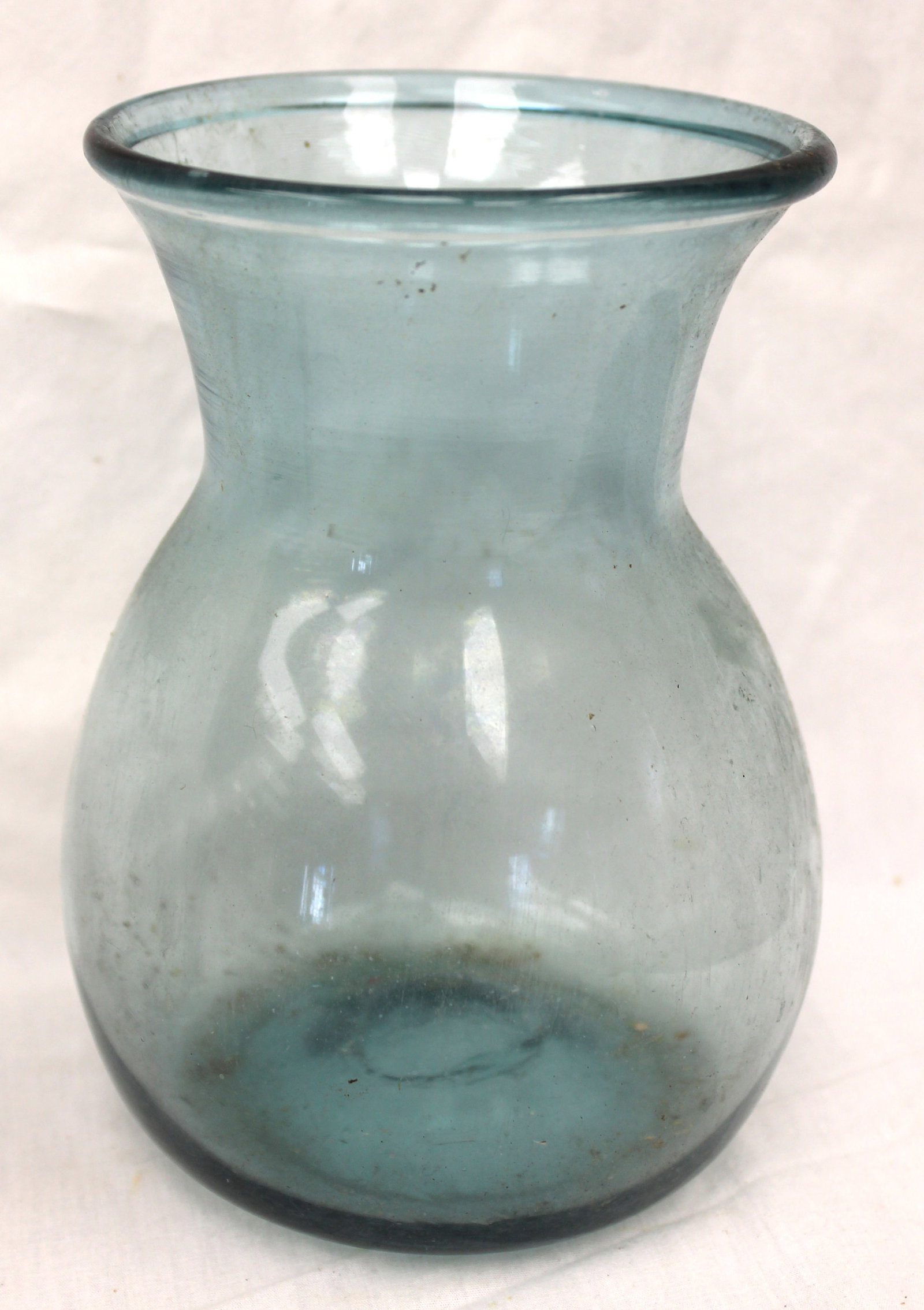 Early aqua glass jar - 7" tall (1 of 5)