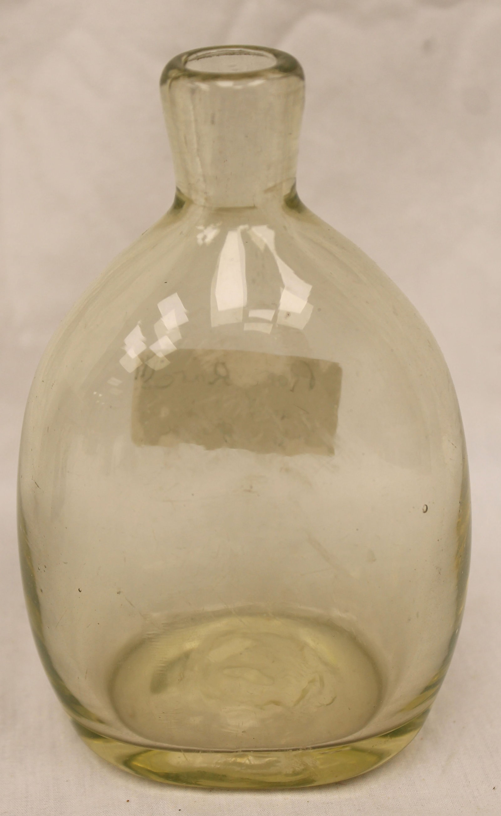 Early vaseline glass flask - 5 1/2" tall (1 of 5)