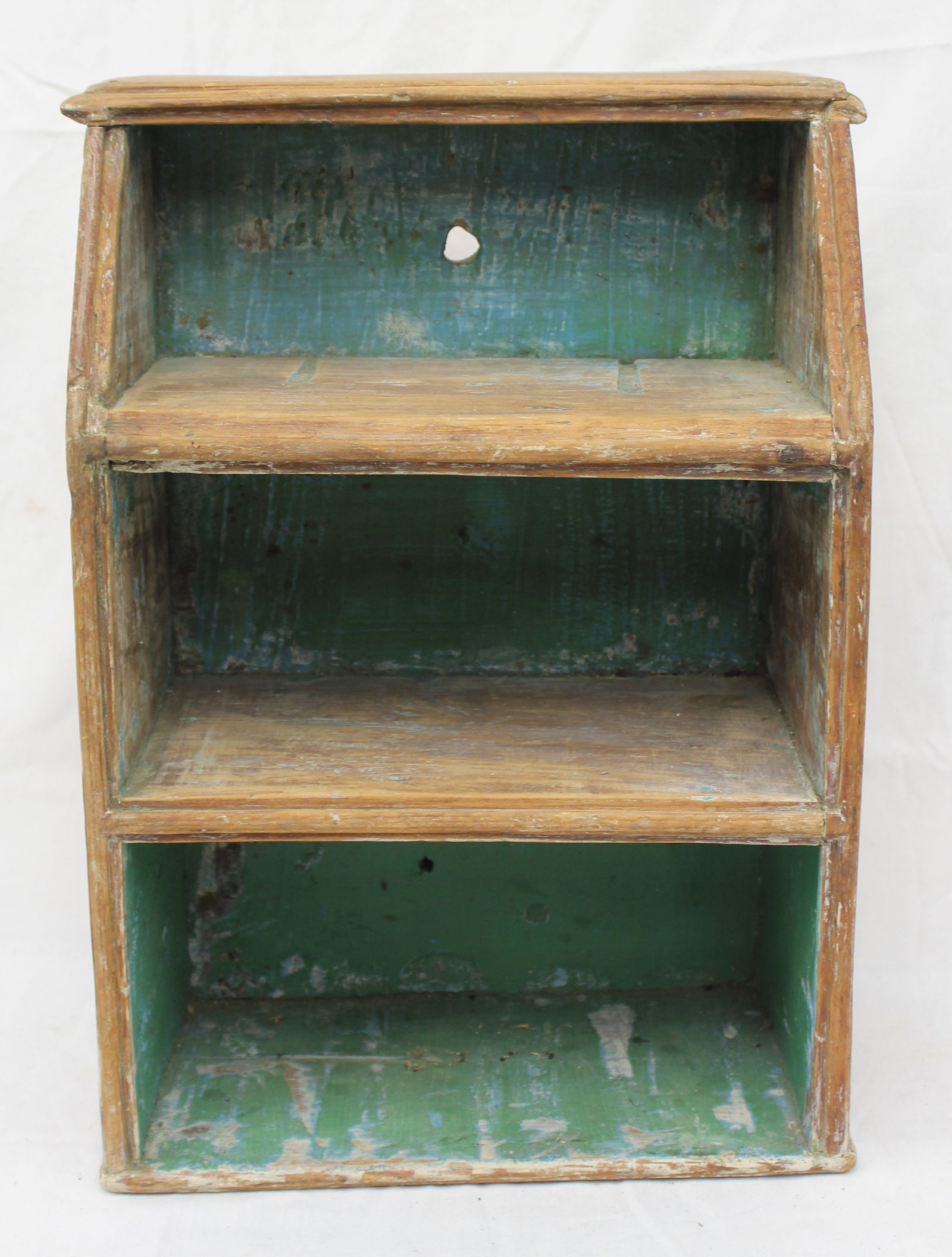 Antique wooden painted wall shelf - 16 1/2" tall x 12"x7" (1 of 4)