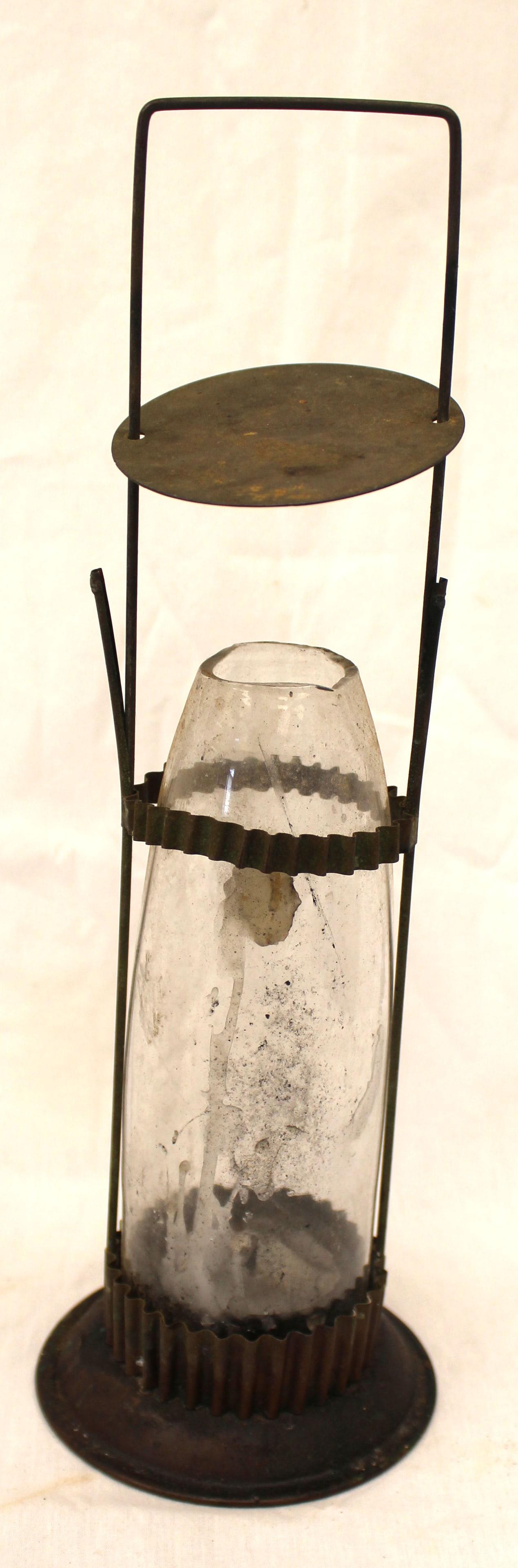 Antique tin & glass lantern - 13" tall (1 of 7)
