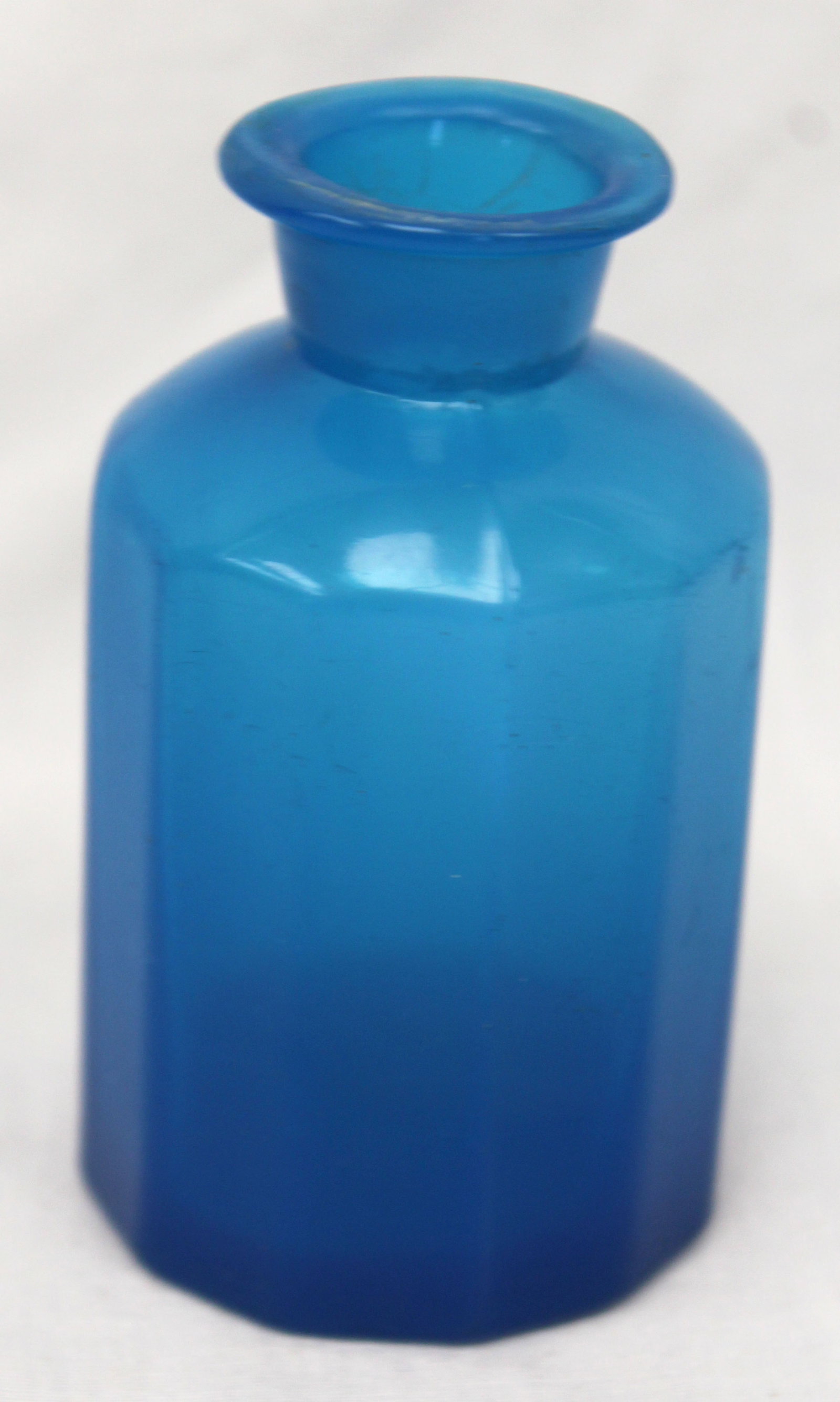 Early blue glass ink bottle - 3" tall (1 of 5)