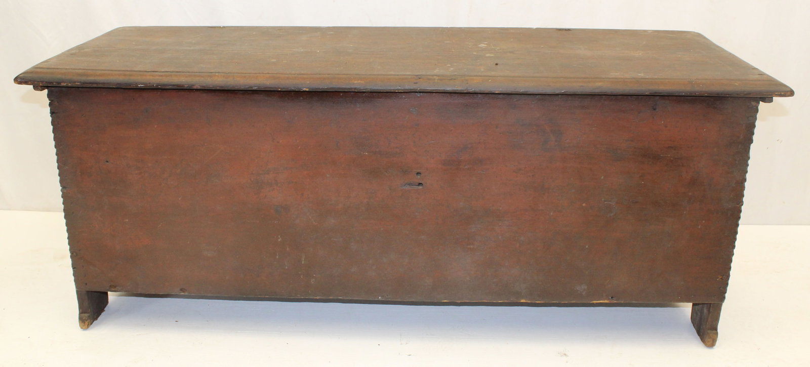 Antique blanket chest w till & star cut out sides & chip carved dec - 21" tall x 52"x18" (1 of 12)