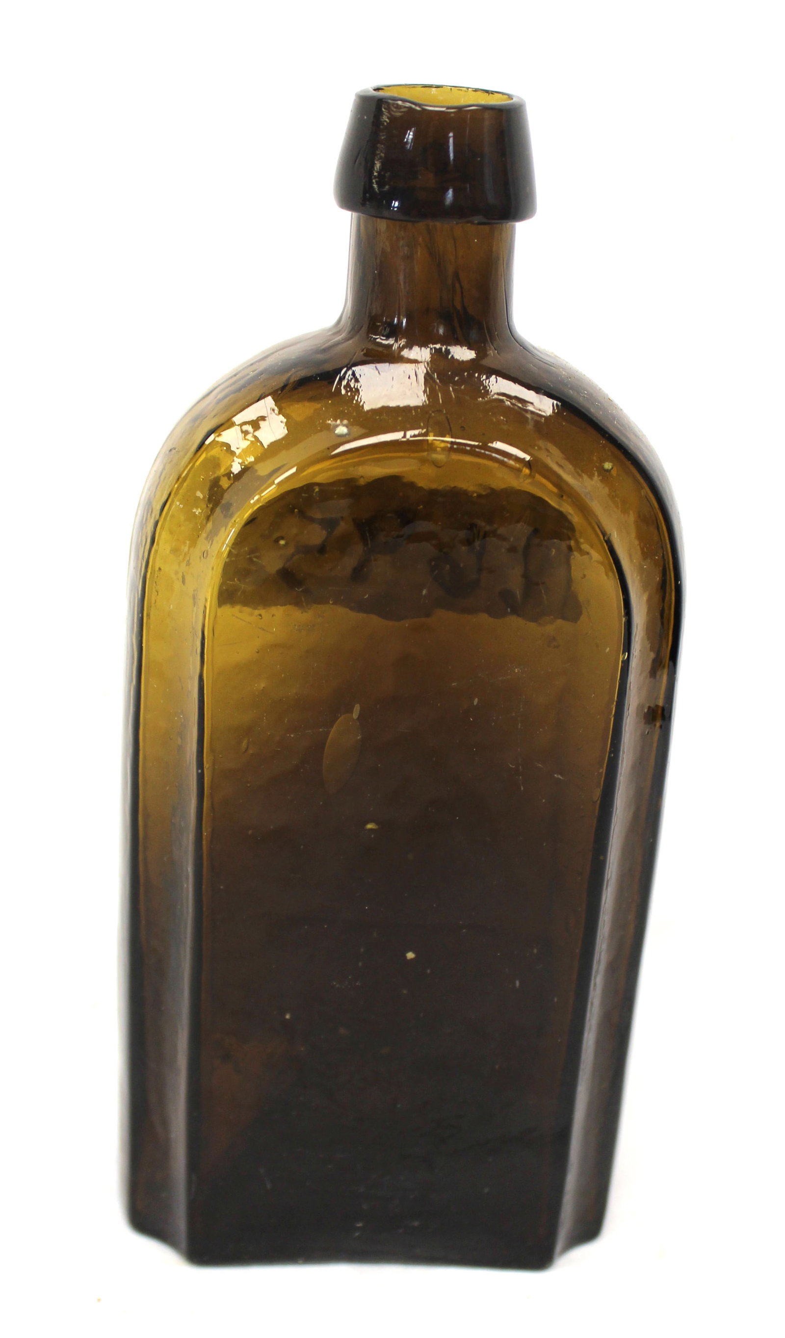Early amber glass bottle - 7 1/4" tall (1 of 7)