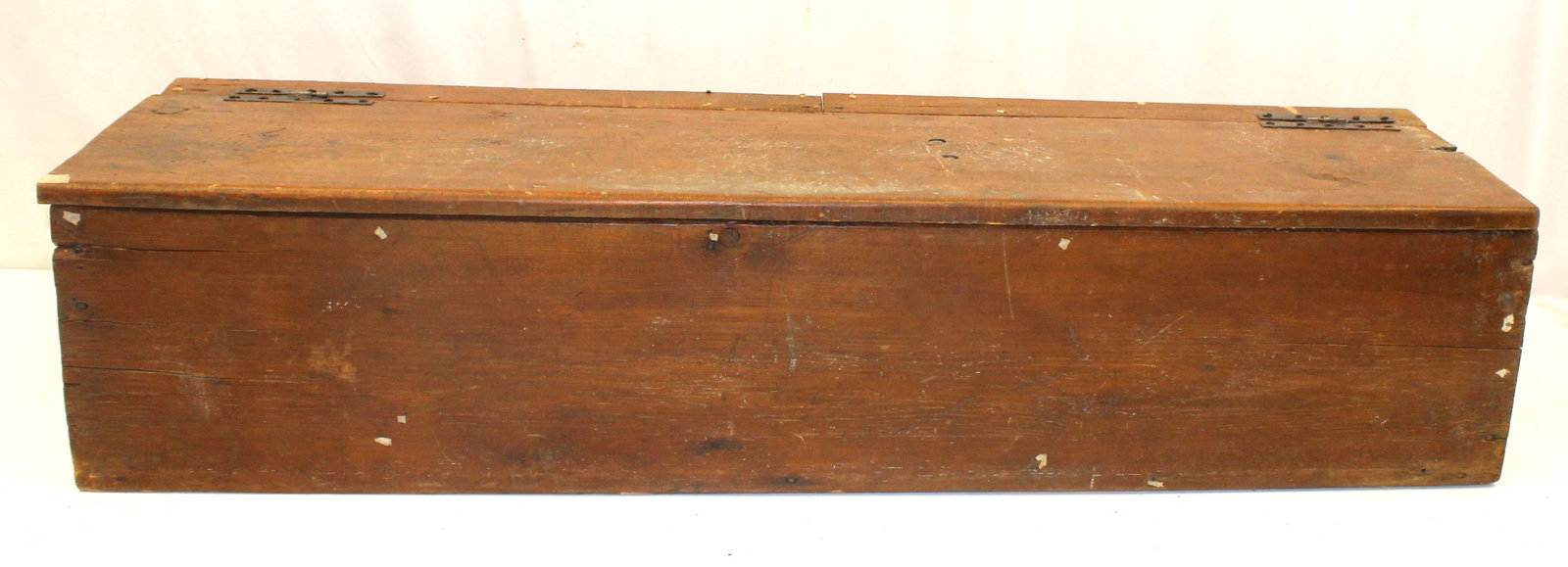 Antique long & narrow storage box w divided interior - 14" tall x 64" long x 17" deep (1 of 10)