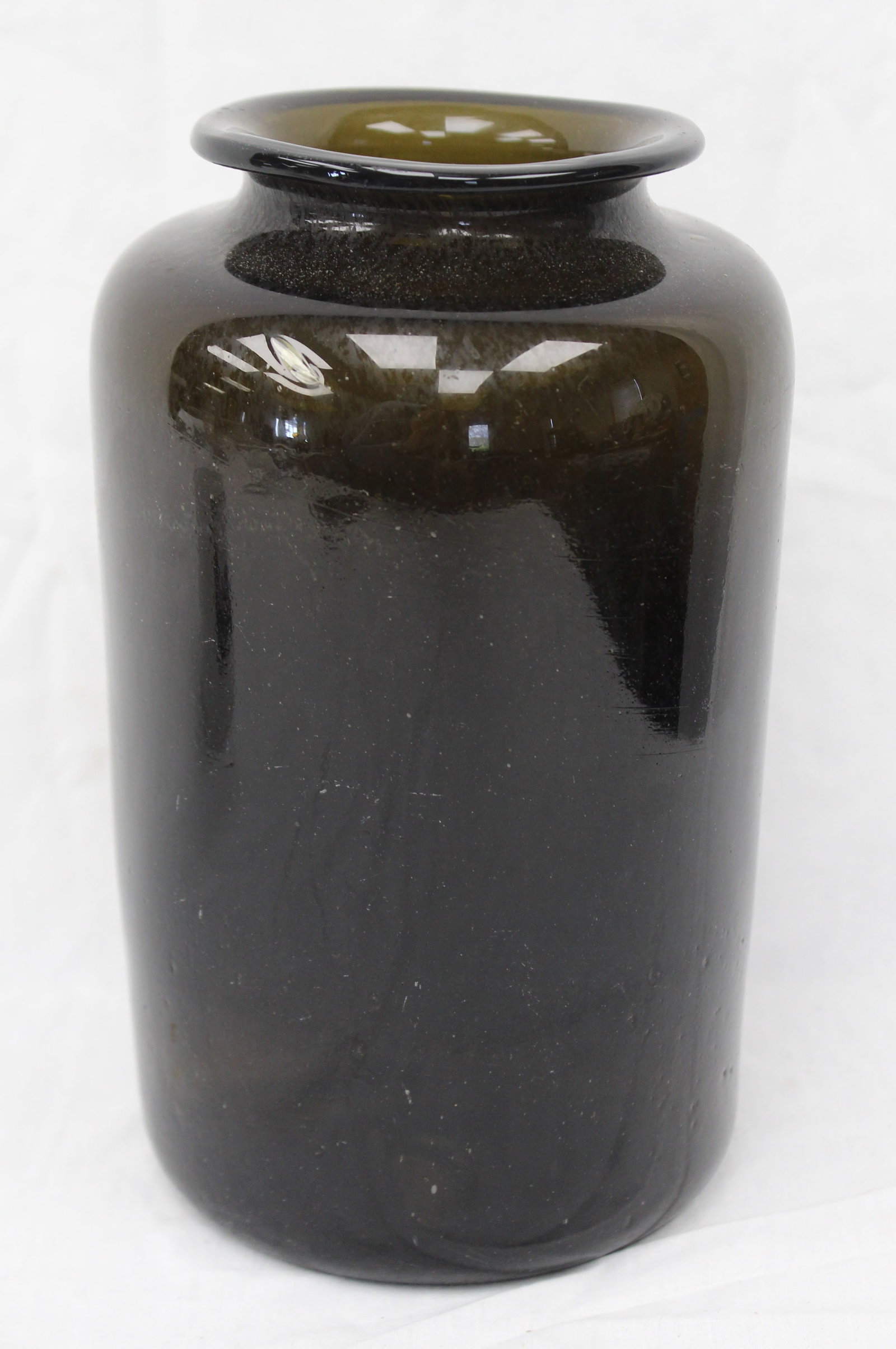 Early green glass jar - 9" tall (1 of 5)
