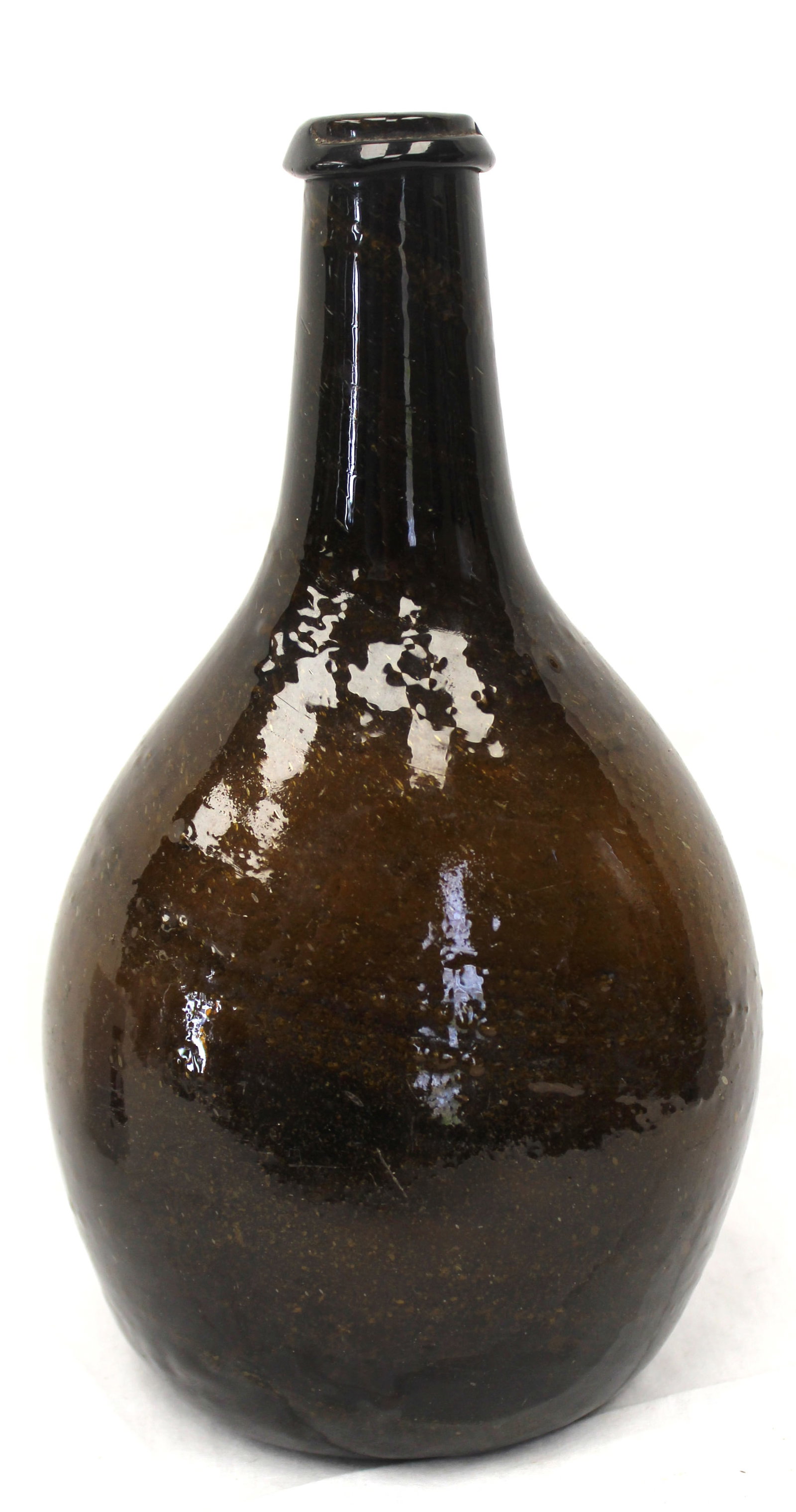 Early amber glass bottle - 9" tall (1 of 6)