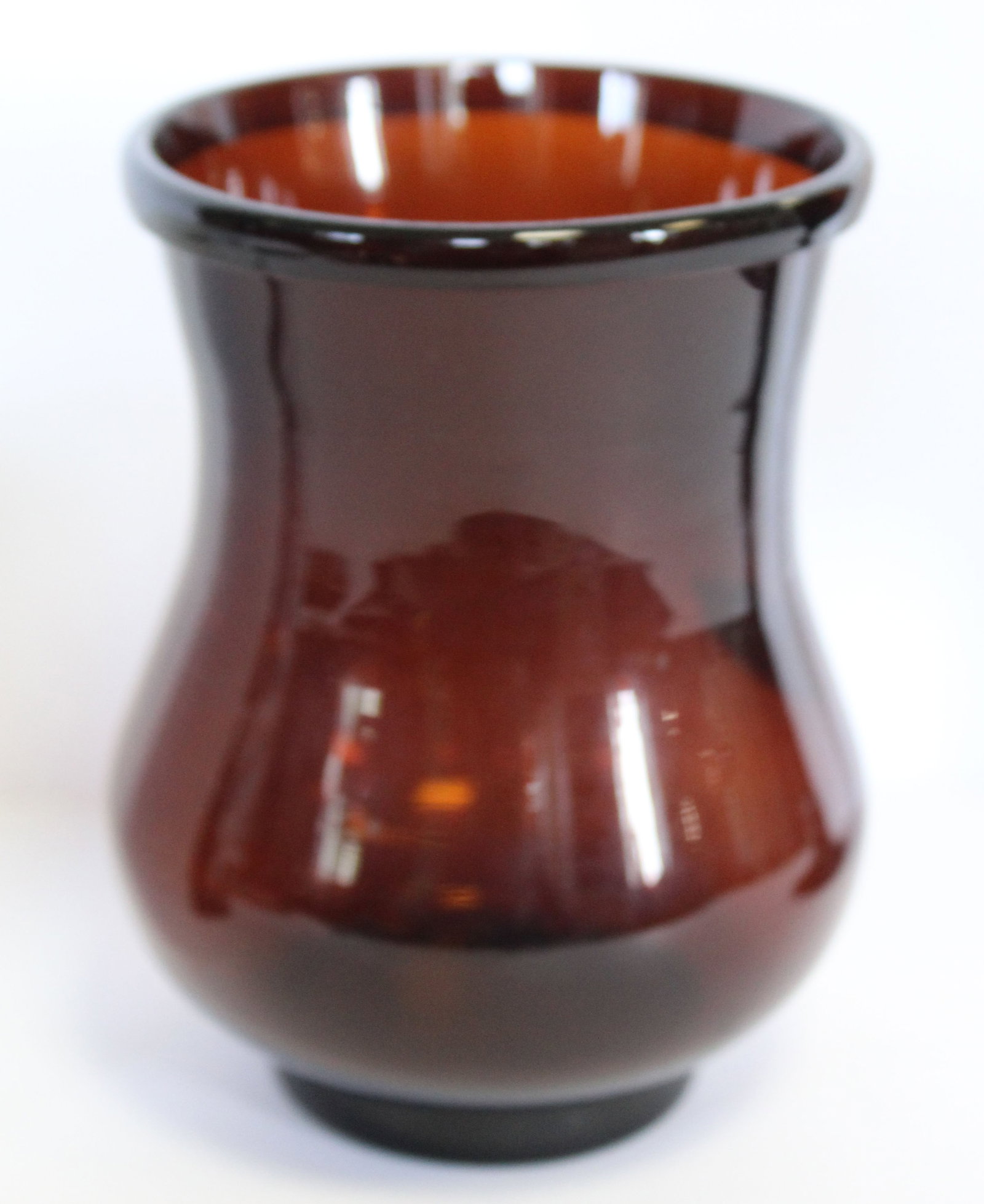 Early amber glass tumbler/jar - 5" tall (1 of 5)