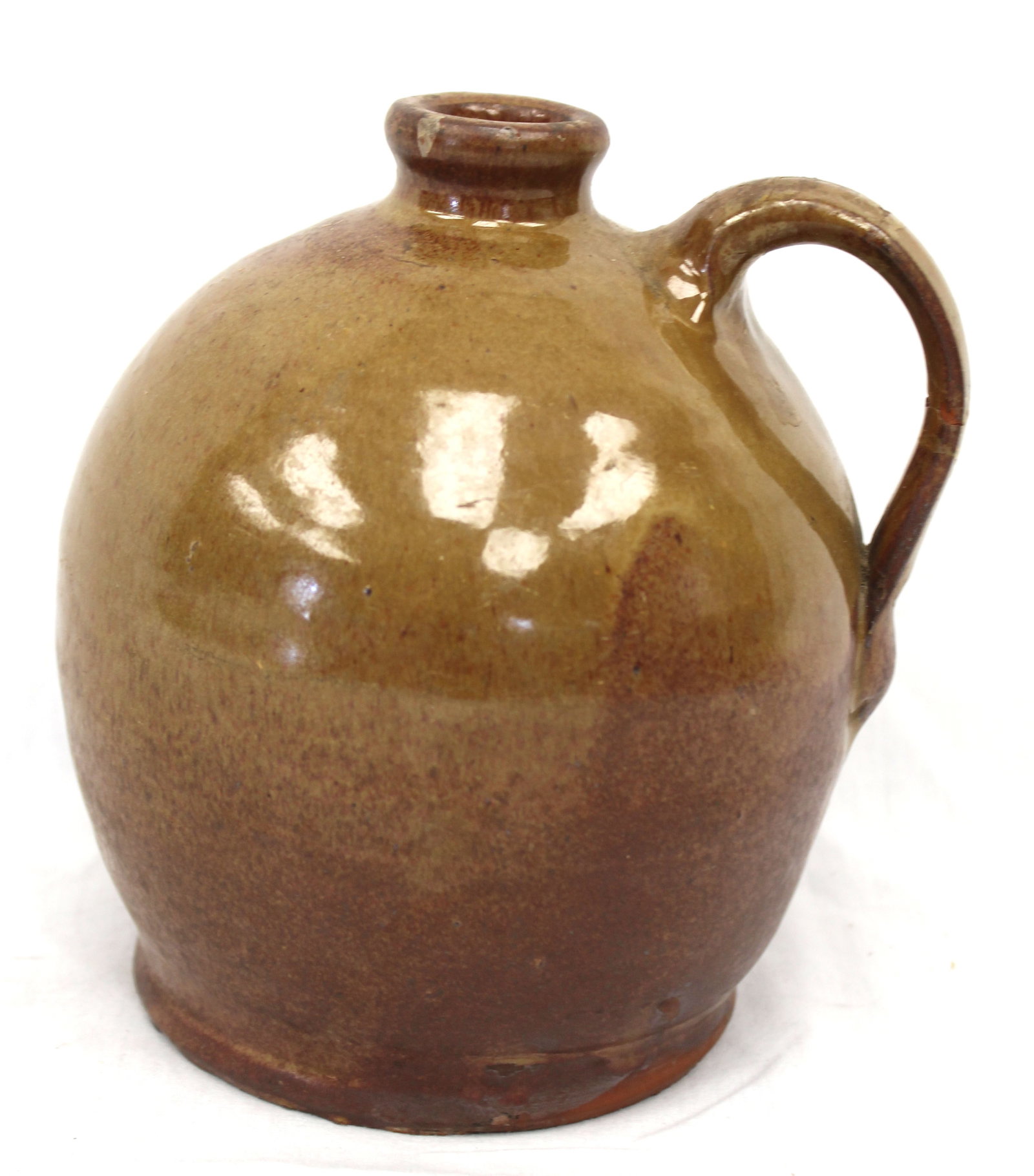 Antique redware jug - 6 1/2" tall (1 of 8)