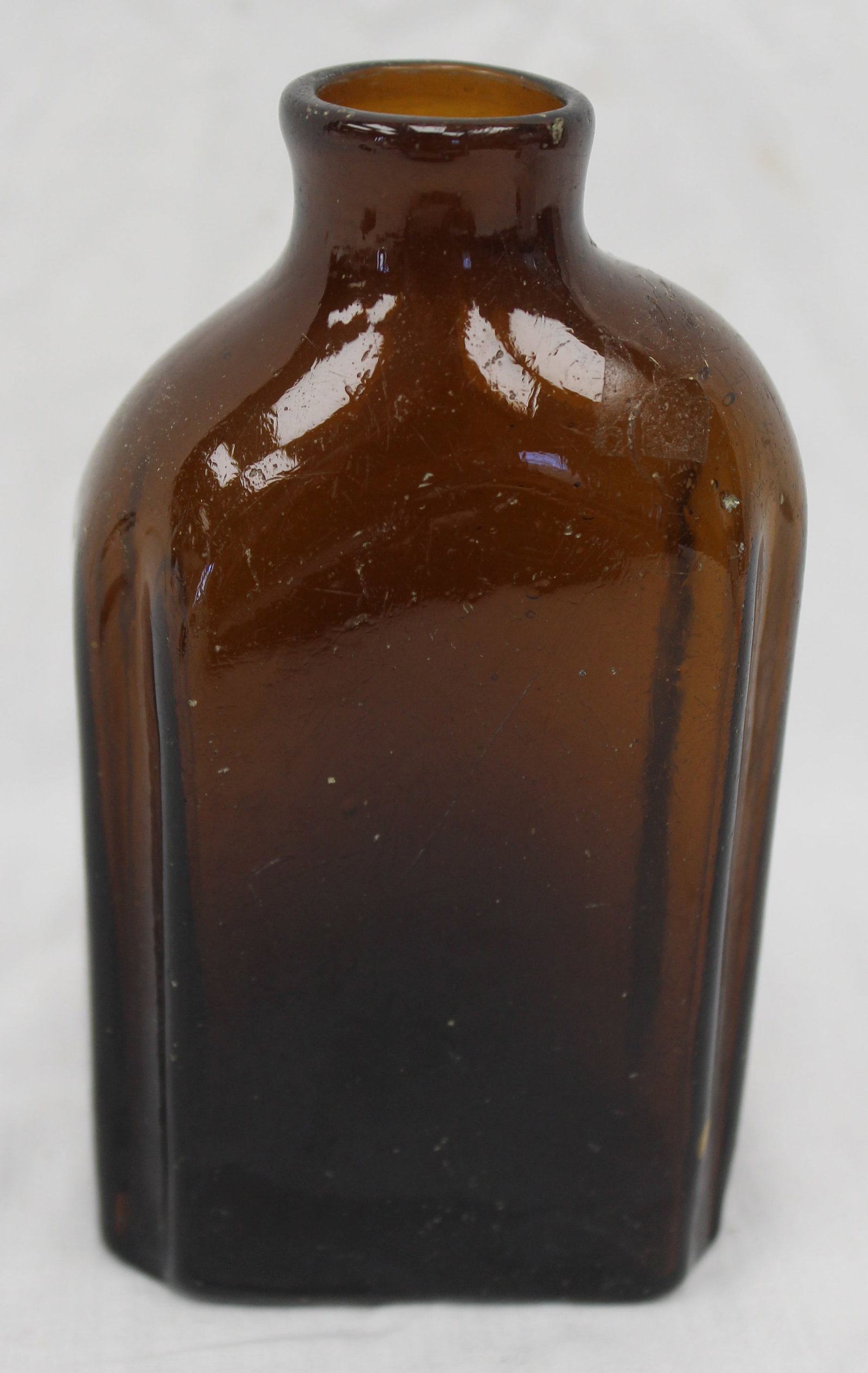 Early amber glass bottle - 5" tall (1 of 5)