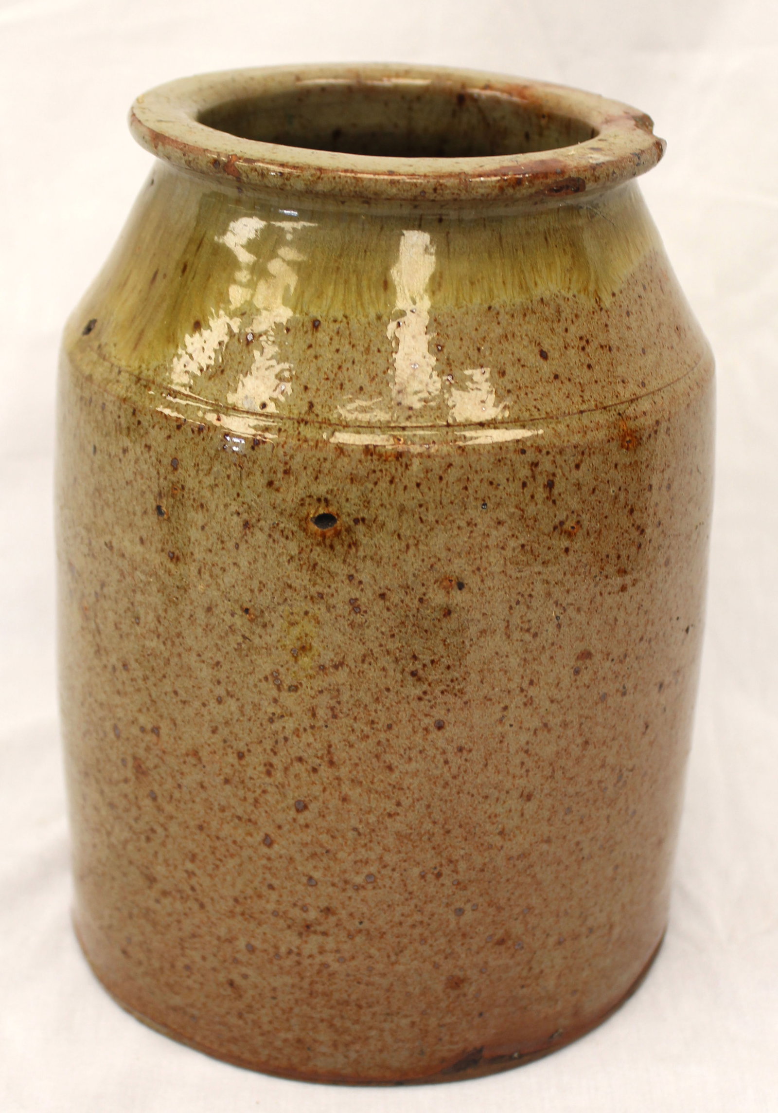Antique redware jar - 9" tall (1 of 6)
