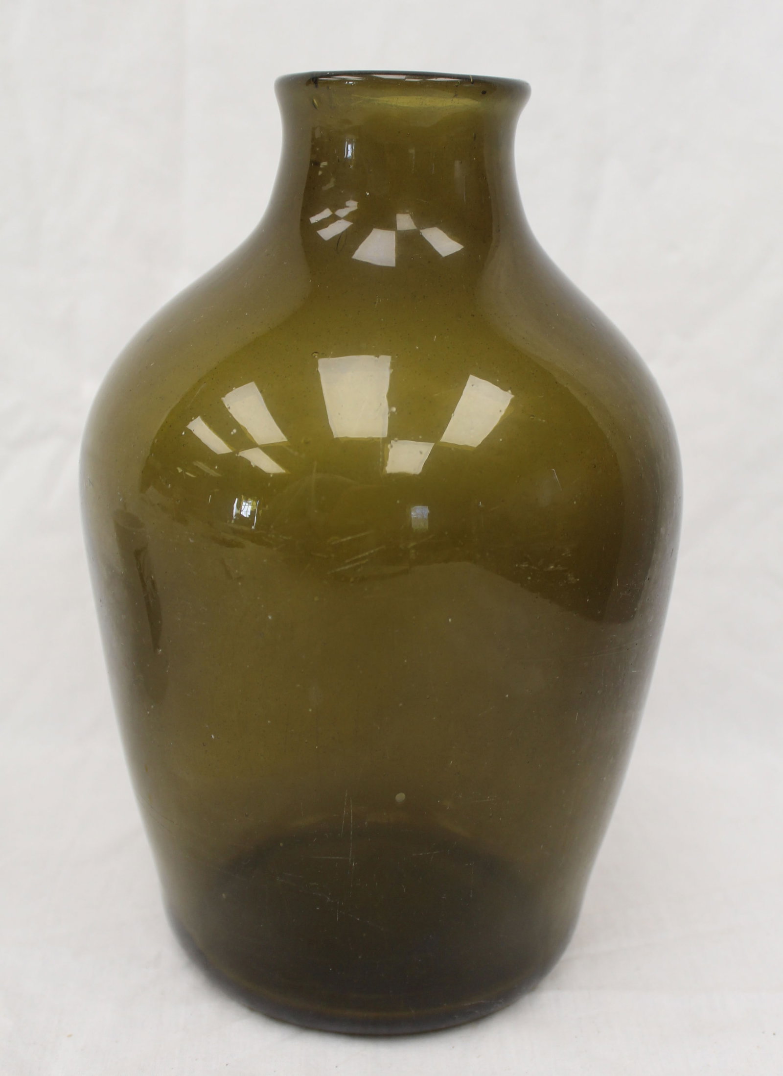 Early green glass jar - 9 3/4" tall (1 of 5)