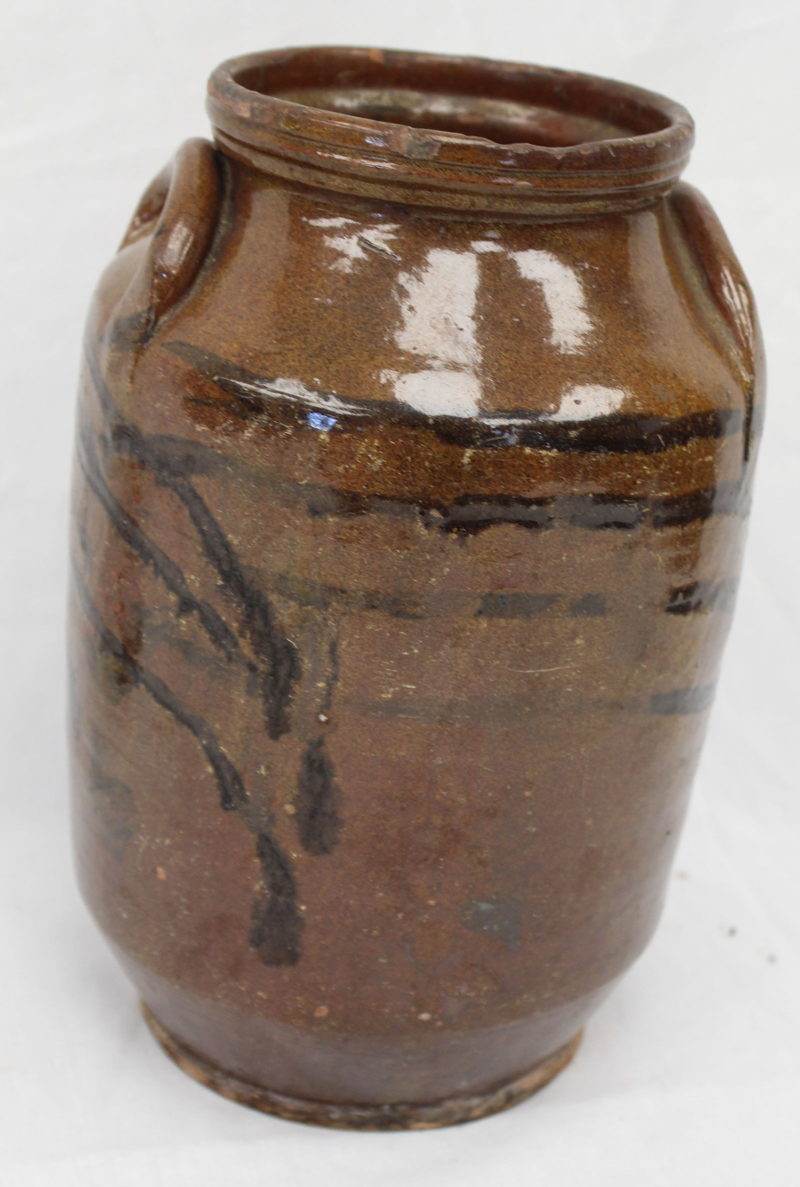 Antique redware jar - 10" tall (1 of 8)