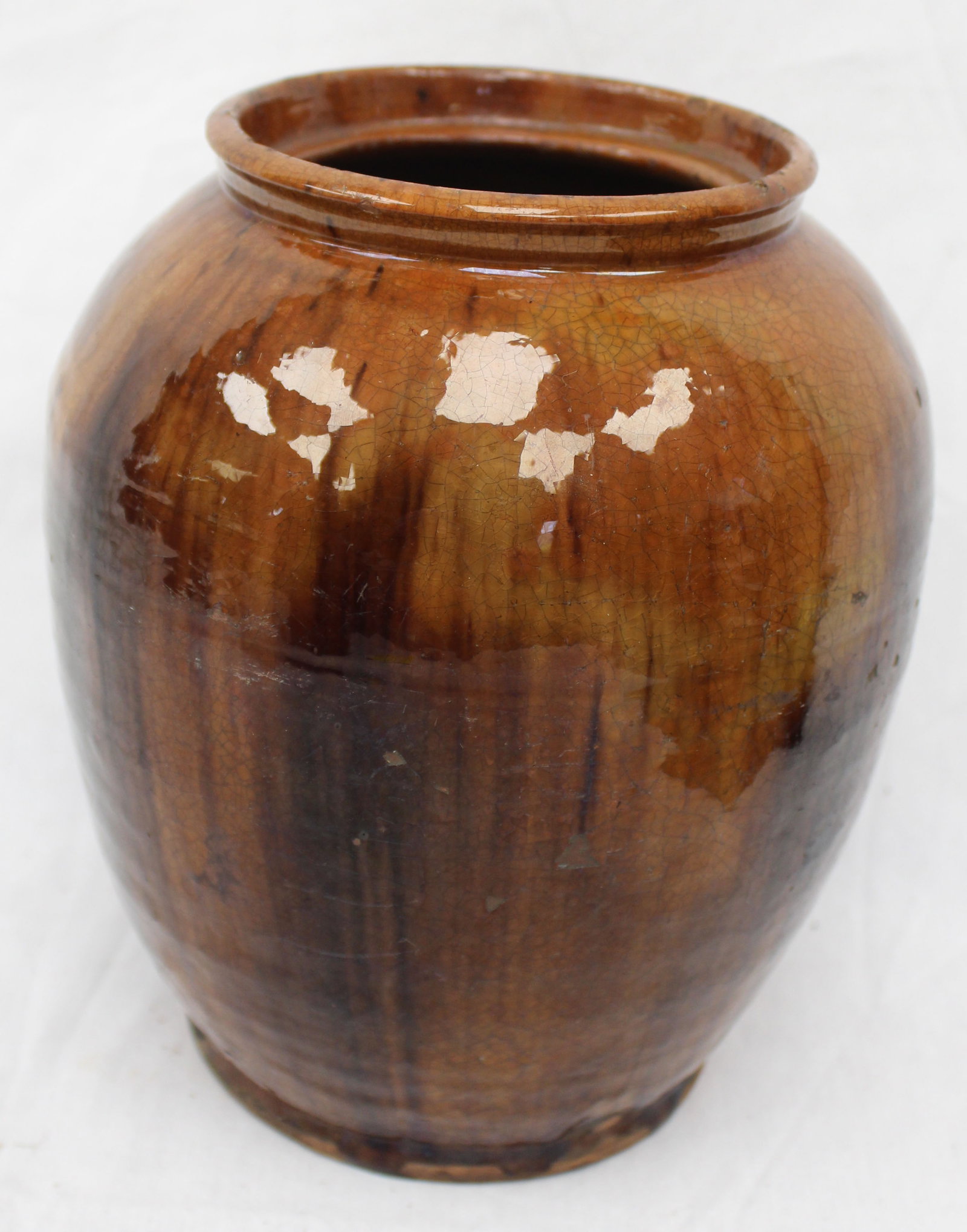 Antique redware jar - 9 12" tall (1 of 6)