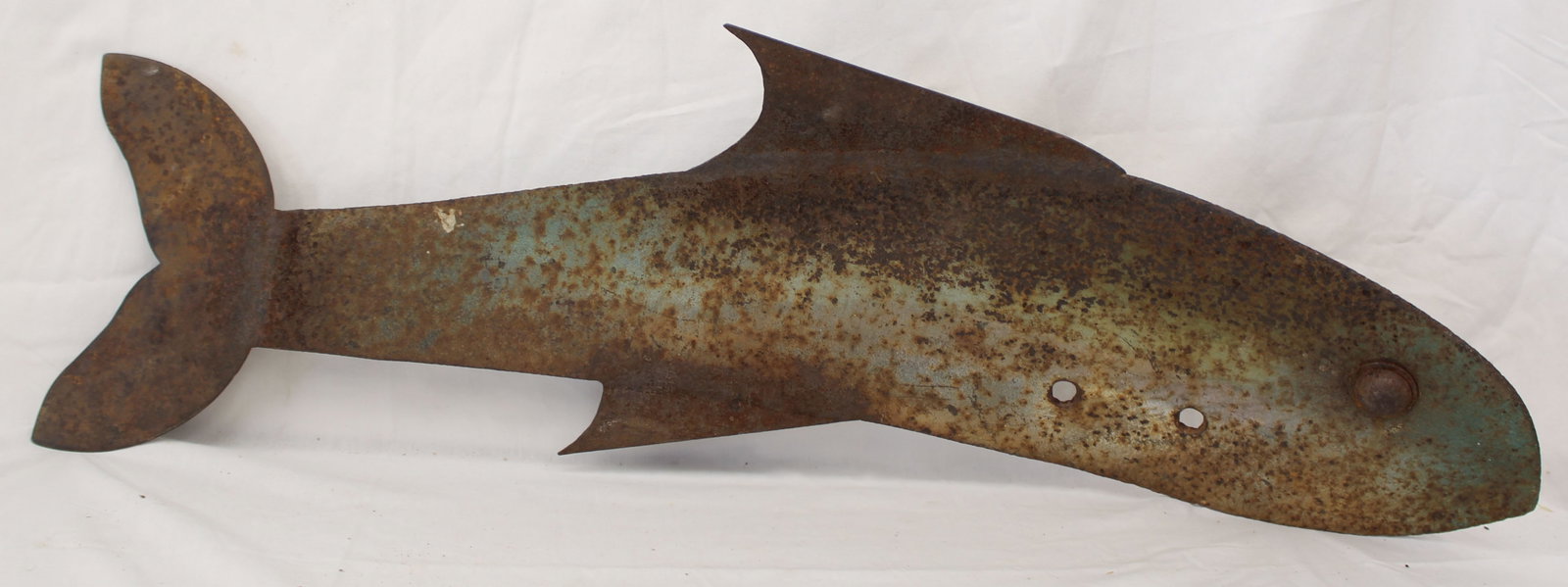 Large antique sheet iron fish - 34" long (1 of 9)