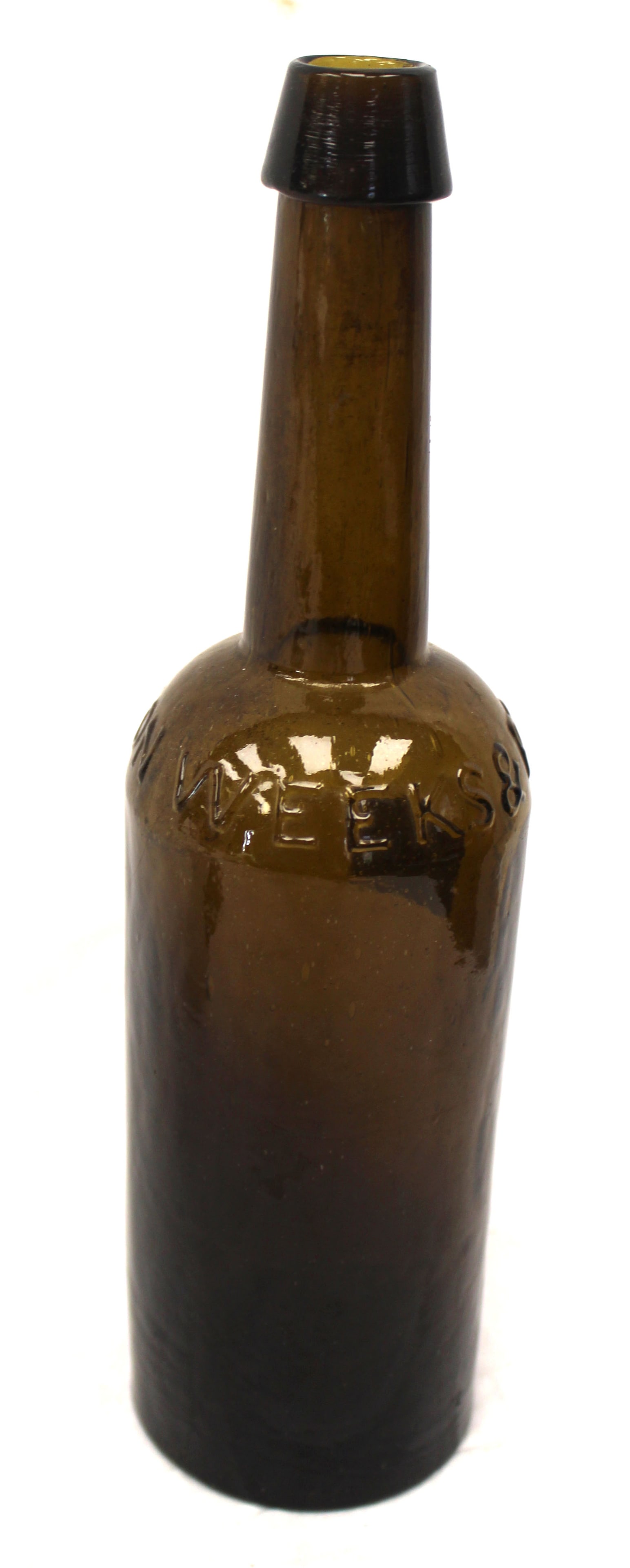 Early amber glass bottle - 11" tall (1 of 6)