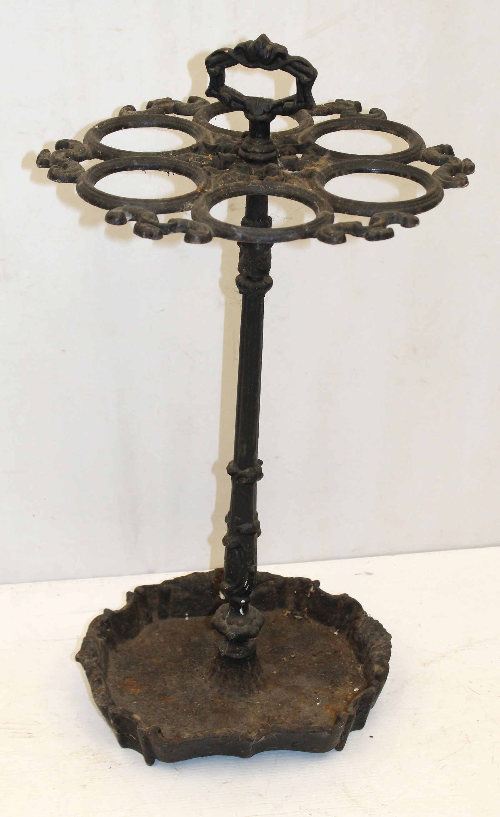 Antique iron umbrella stand - 27" tall x 14" wide (1 of 5)