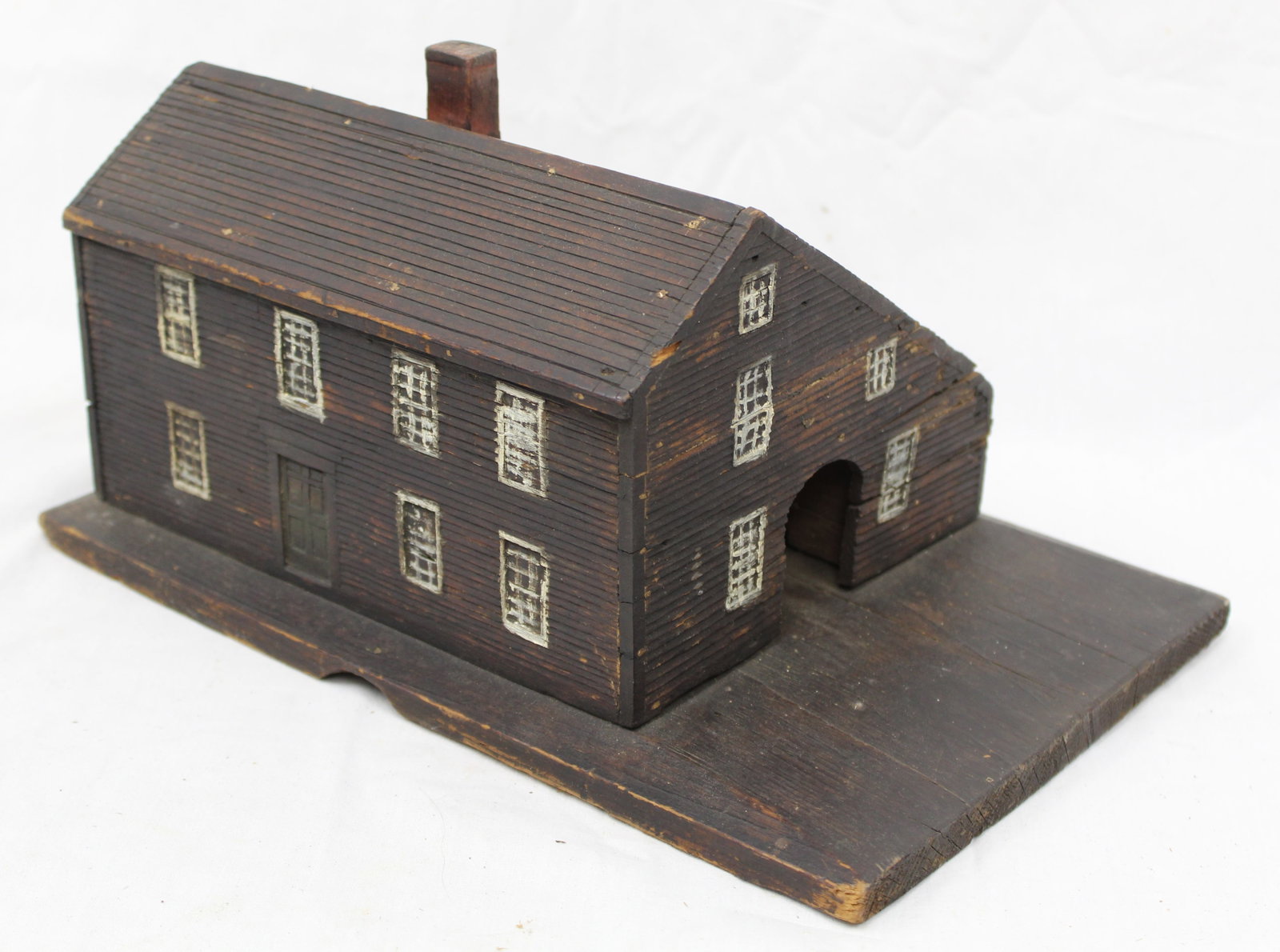 Folk Art carved wooden house - 7" tall x 12 1/2"x8": Folk Art carved wooden house - 7" tall x 12 1/2"x8"
