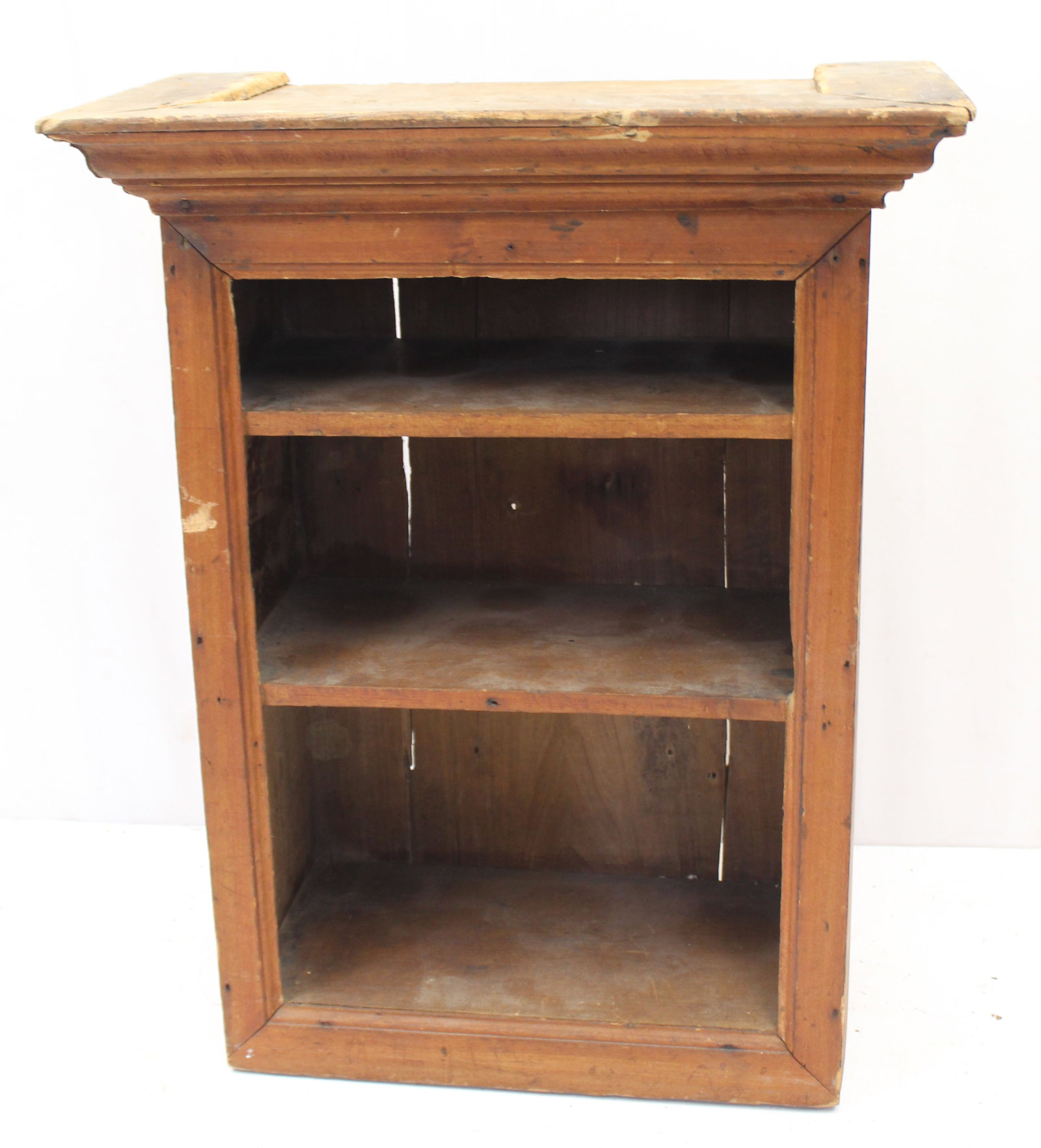 Antique open front wall cupboard w shelf interior - 30" tall x 24"x12 1/2" (1 of 5)