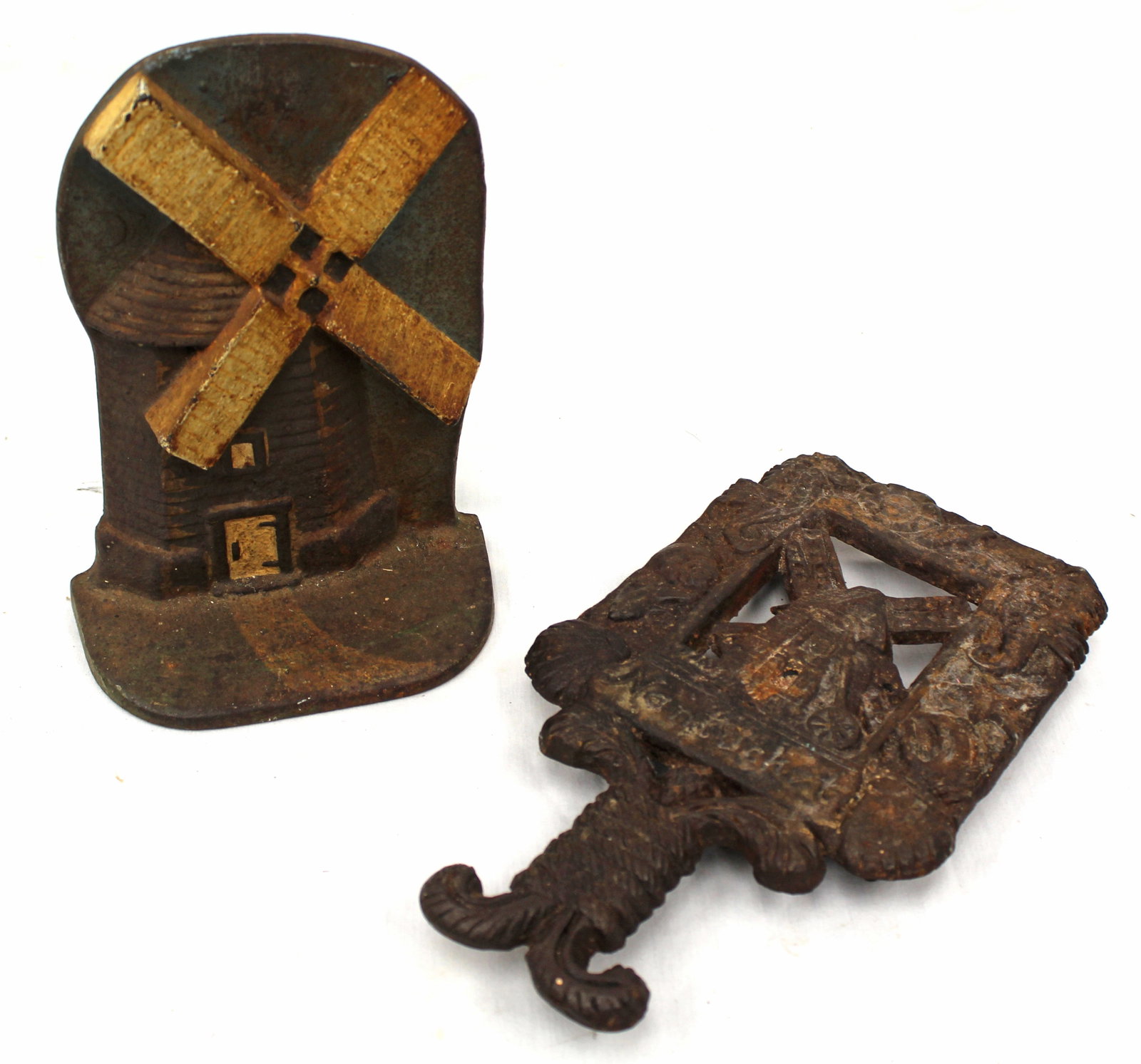 Cast iron windmill lot incl doorstop & trivet - 8" & 9 1/2" (1 of 7)