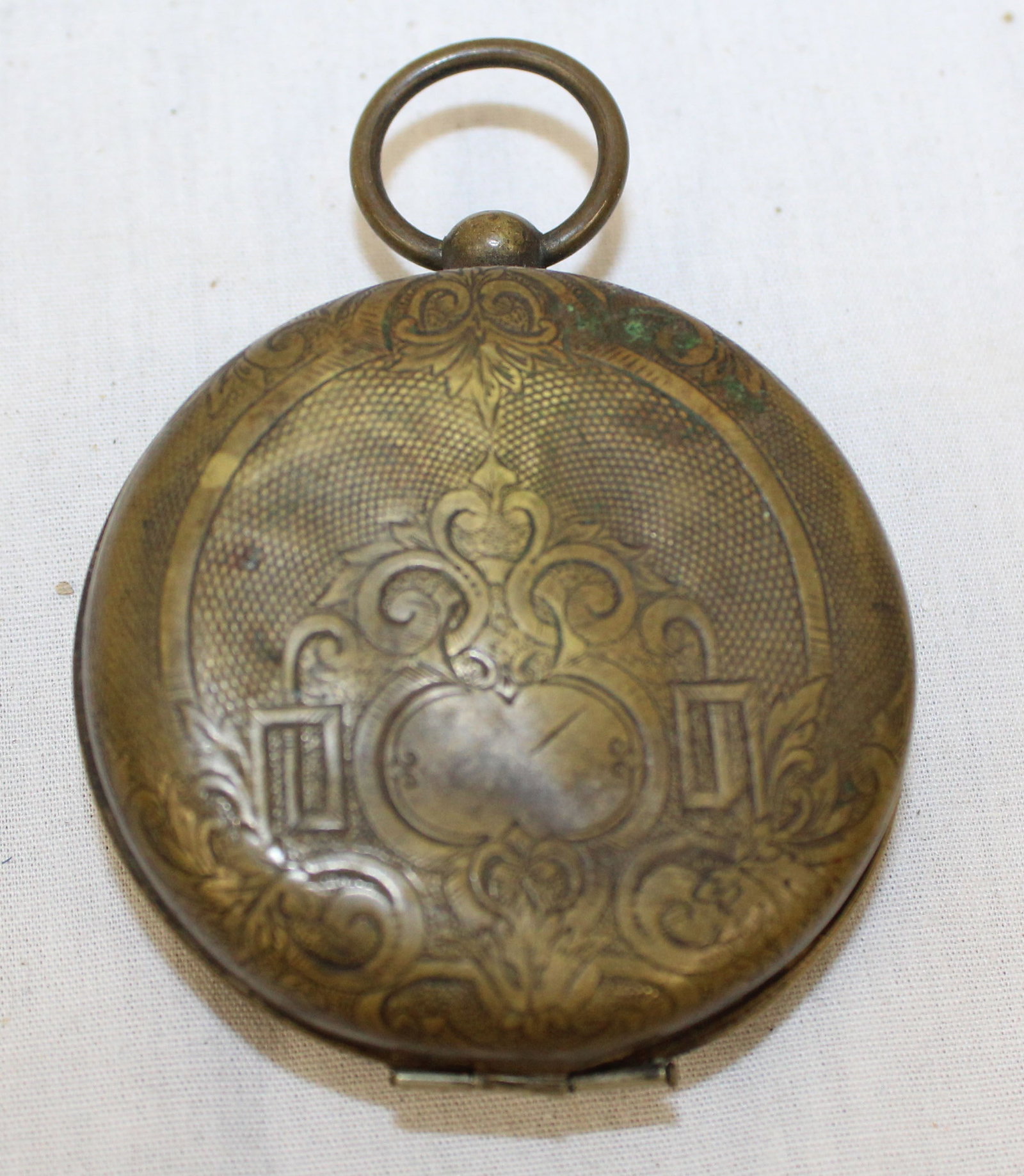 Antique travelling brass cup - 2 1/4" diam (1 of 5)
