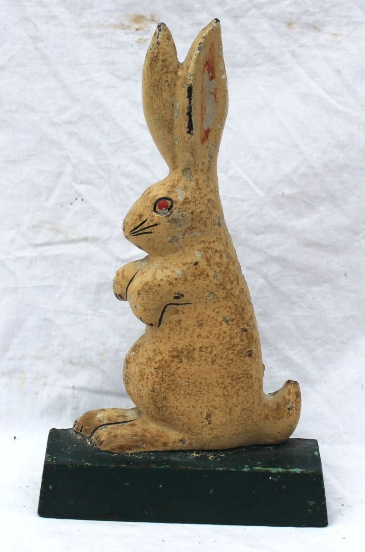 Antique 11 1/4" cast iron rabbit doorstop: Antique 11 1/4" cast iron rabbit doorstop