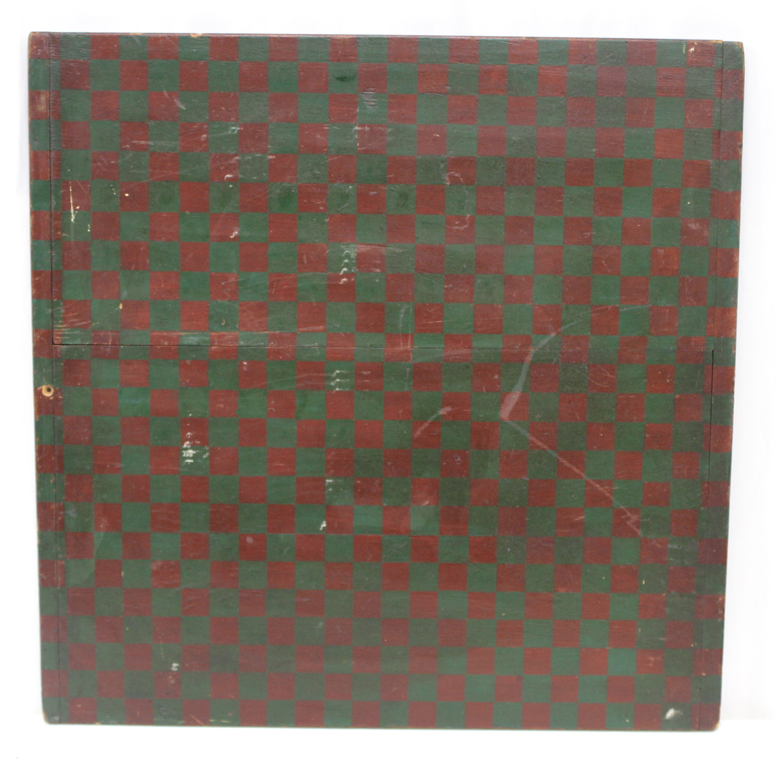 Antique wooden painted green & red game board - 24"x24" (1 of 4)