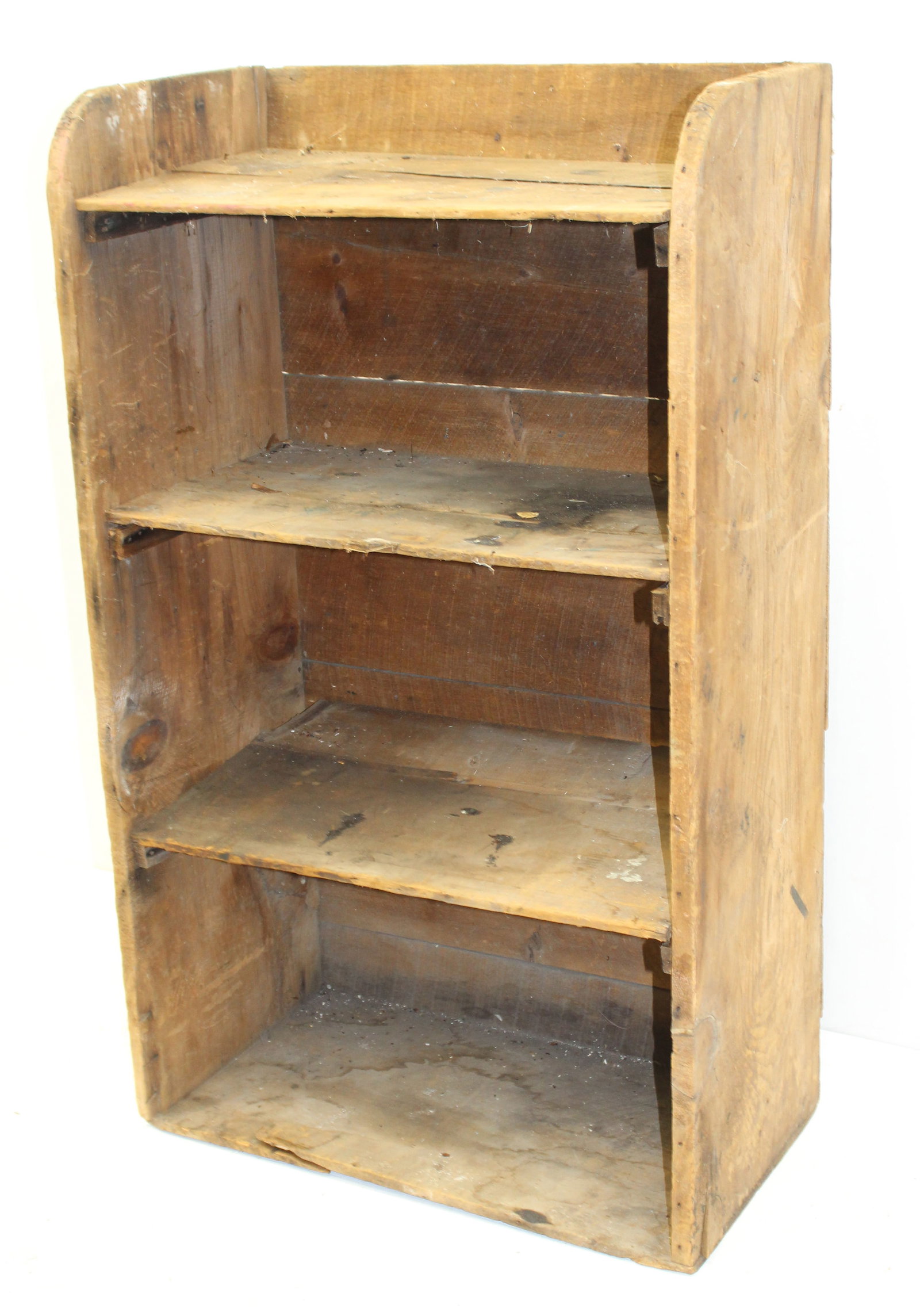 Antique 4 tier primitive wall shelf - 40" tall x 24"x13" (1 of 6)