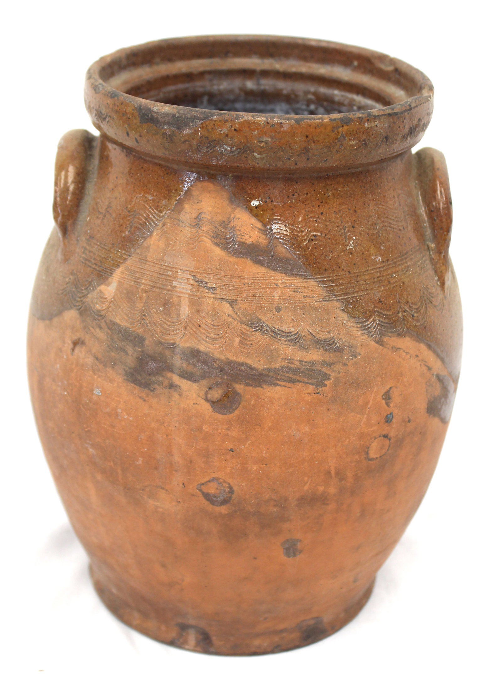 Antique redware jar - 10" tall (1 of 8)