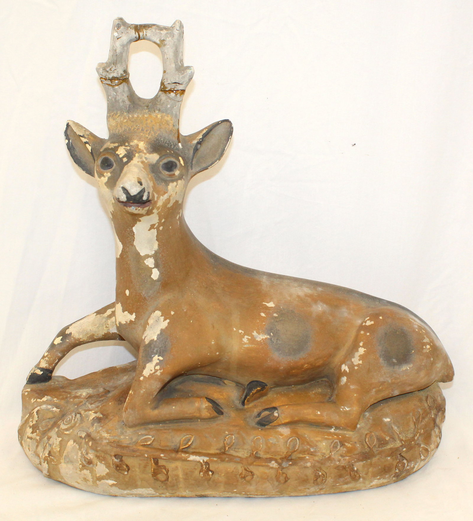 Antique chalkware deer - 16 1/2" tall x 17" (1 of 11)