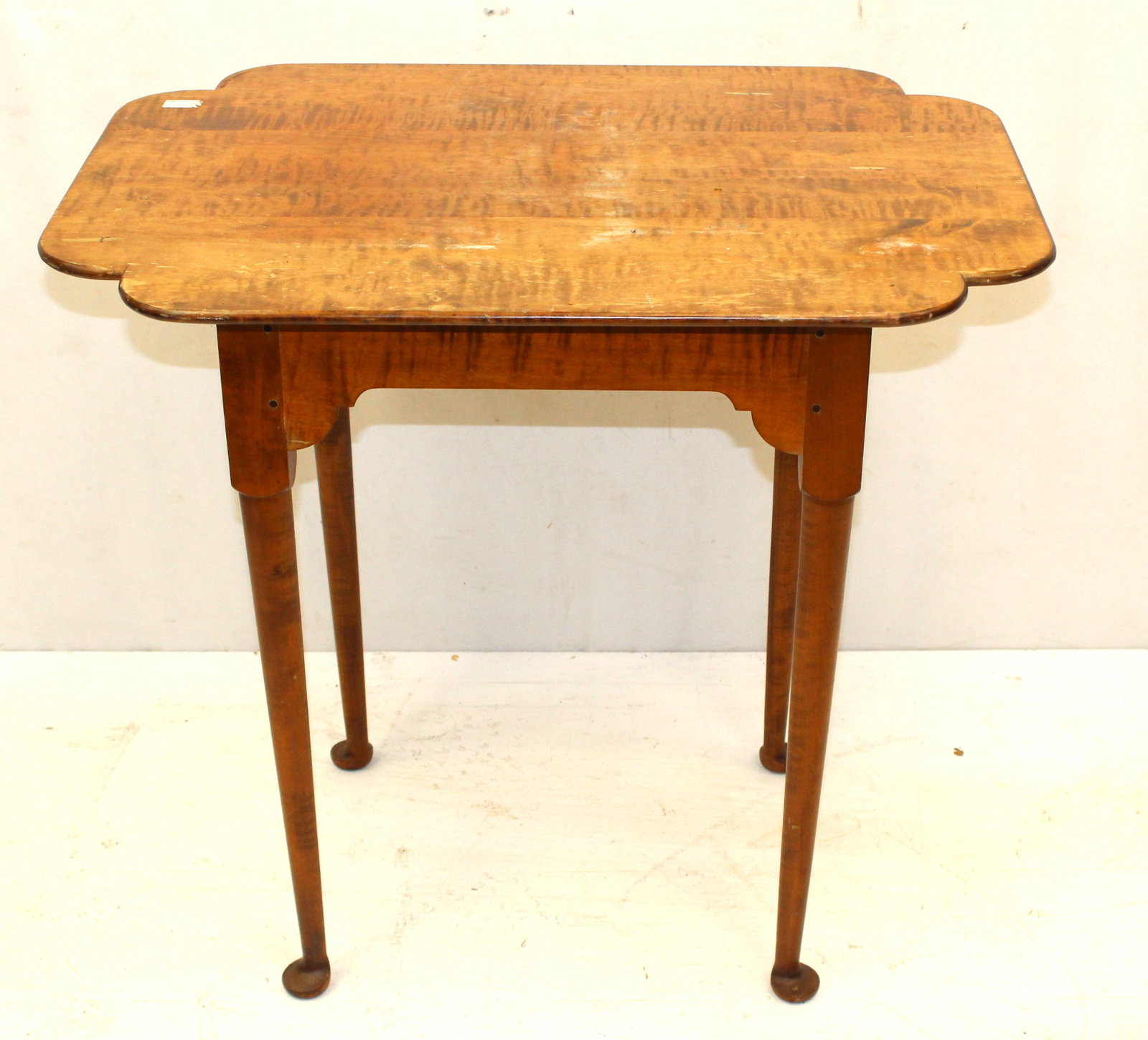 Antique style tiger maple table by Marshall James Greensboro, NC - 27" tall x 30"x21 1/2" (1 of 11)
