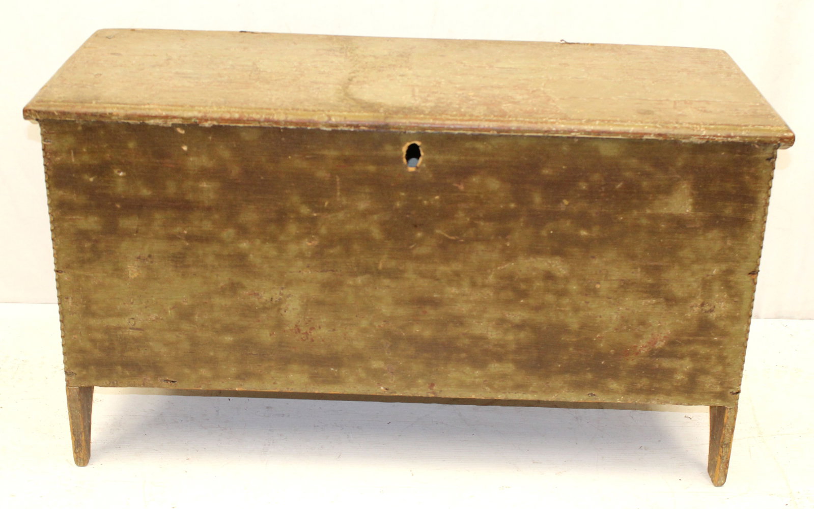 Antique chip carved blanket chest w till & half moon cut out sides - 21 1/2" tall x 39" wide x 15 (1 of 14)
