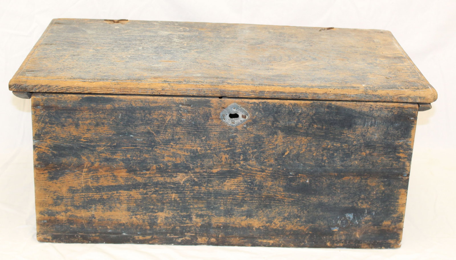 18thC bible box in blue paint - 11" tall x 27"x15 1/2": 18thC bible box in blue paint - 11" tall x 27"x15 1/2"