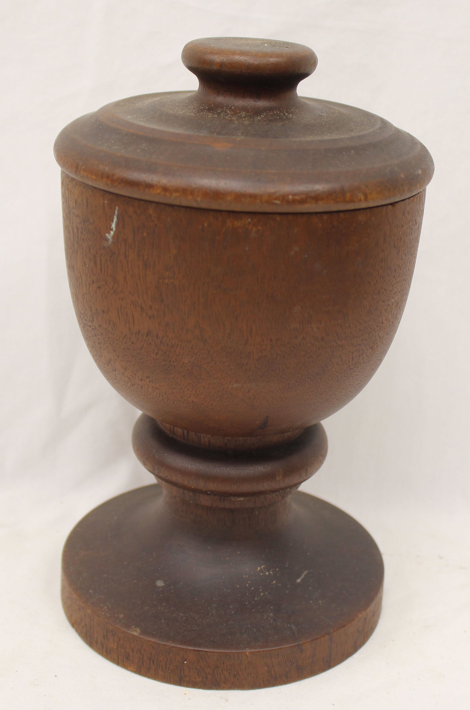 Antique wooden covered compote - 9" tall (1 of 5)