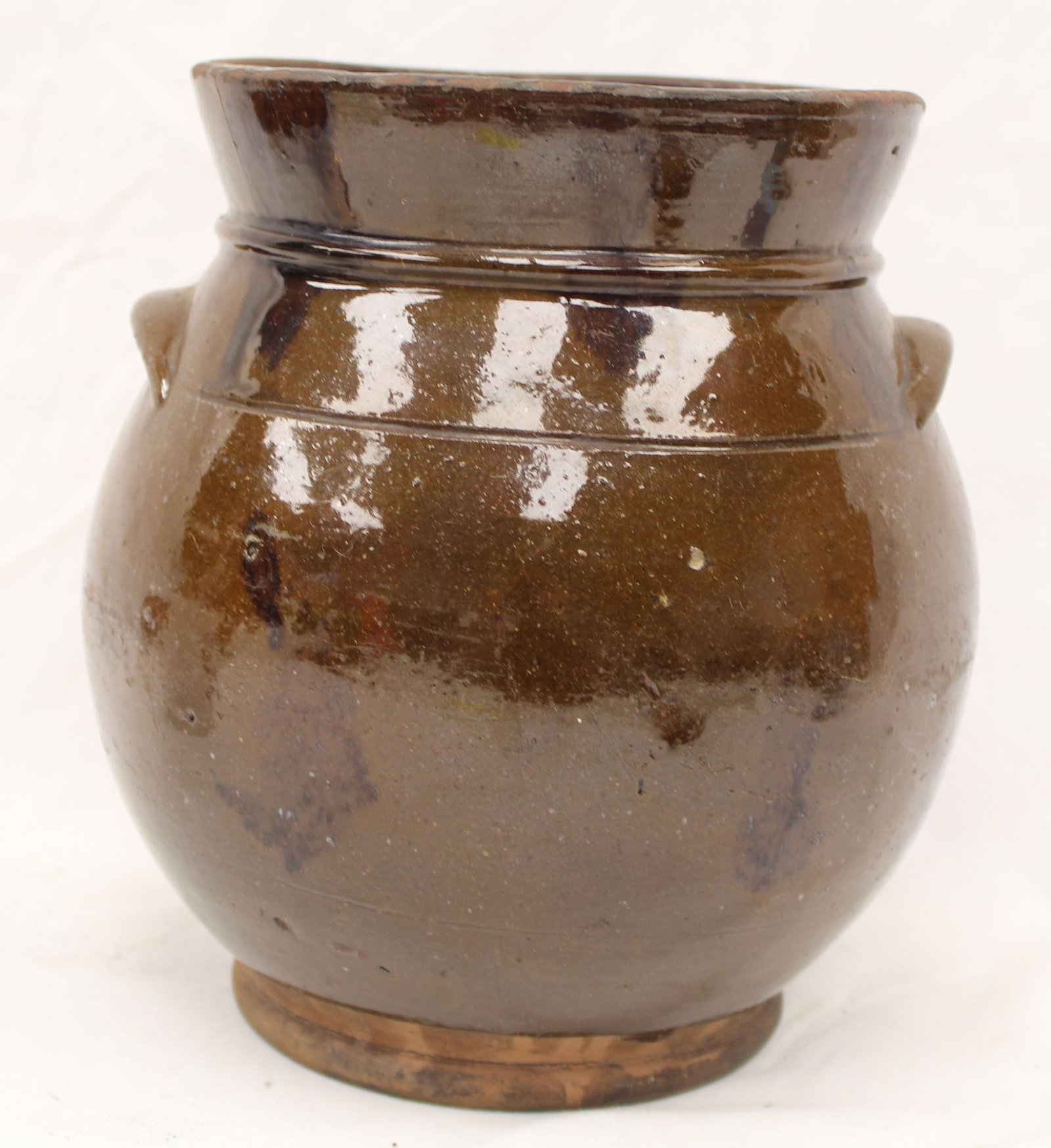Antique redware jar - 9" tall (1 of 8)