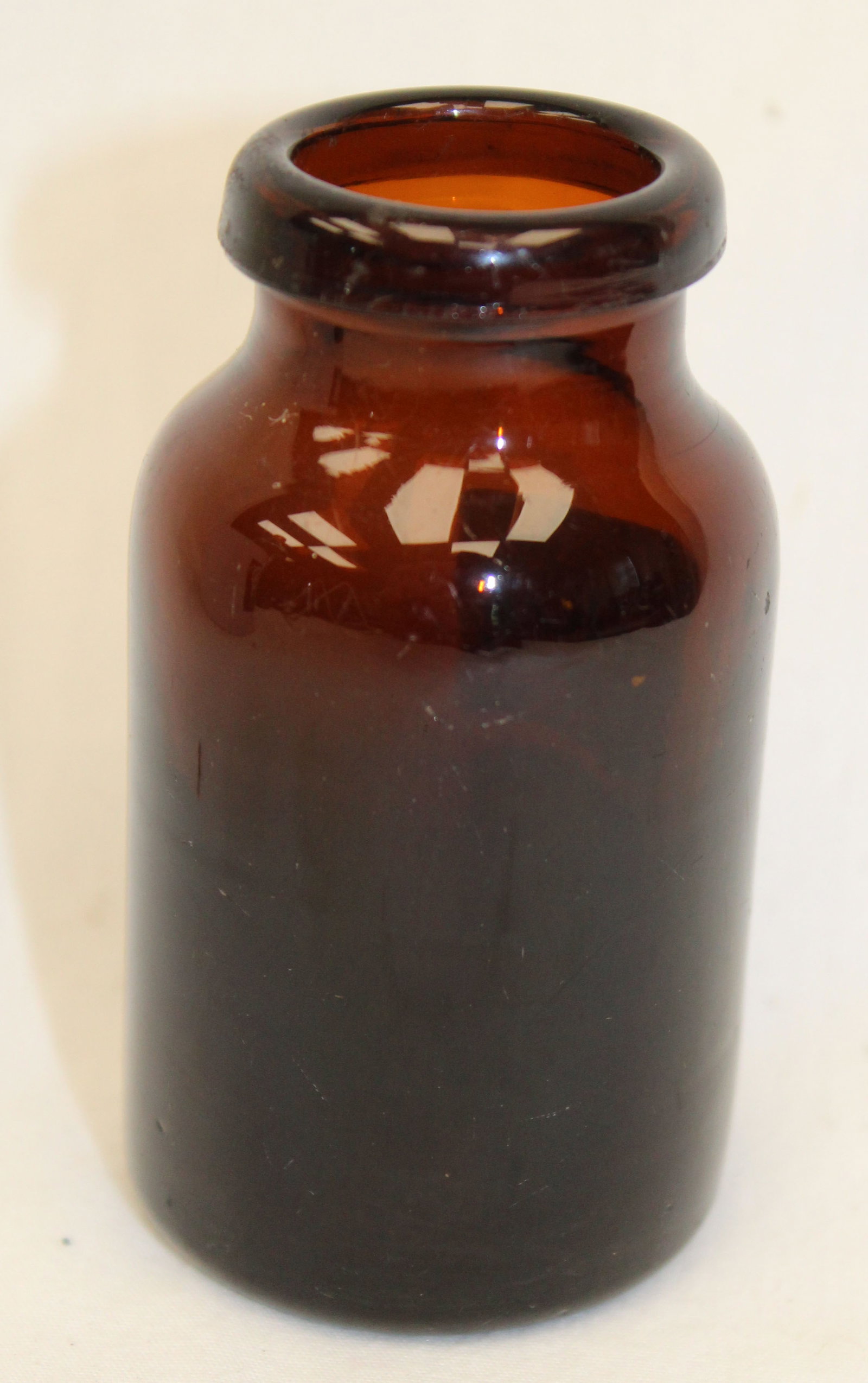 Early amber glass utility jar - 6" tall (1 of 5)