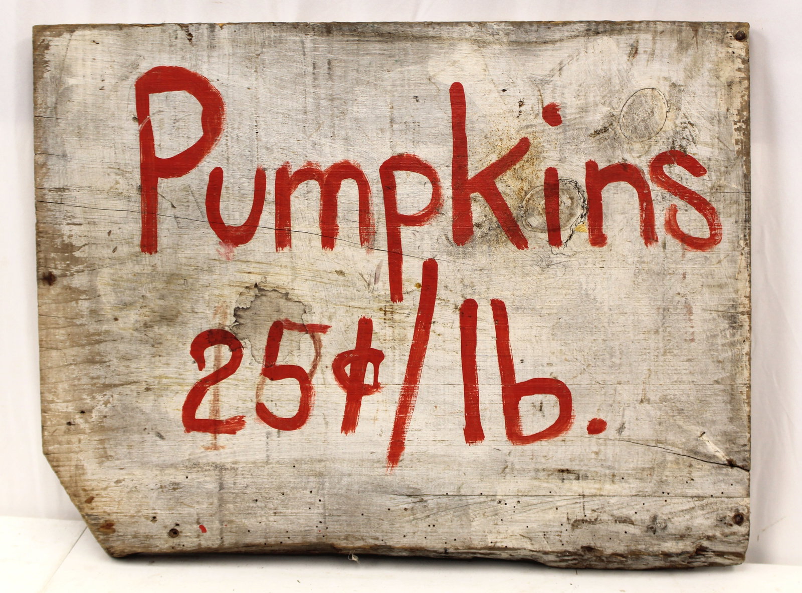 Antique wooden painted double sided sign "Pumpkins 25 cents/lb" - 23"x30 1/2" (1 of 3)