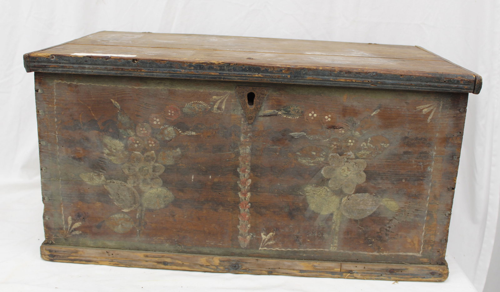 Antique paint decorated bible box - 13" tall x25"x15" (1 of 10)