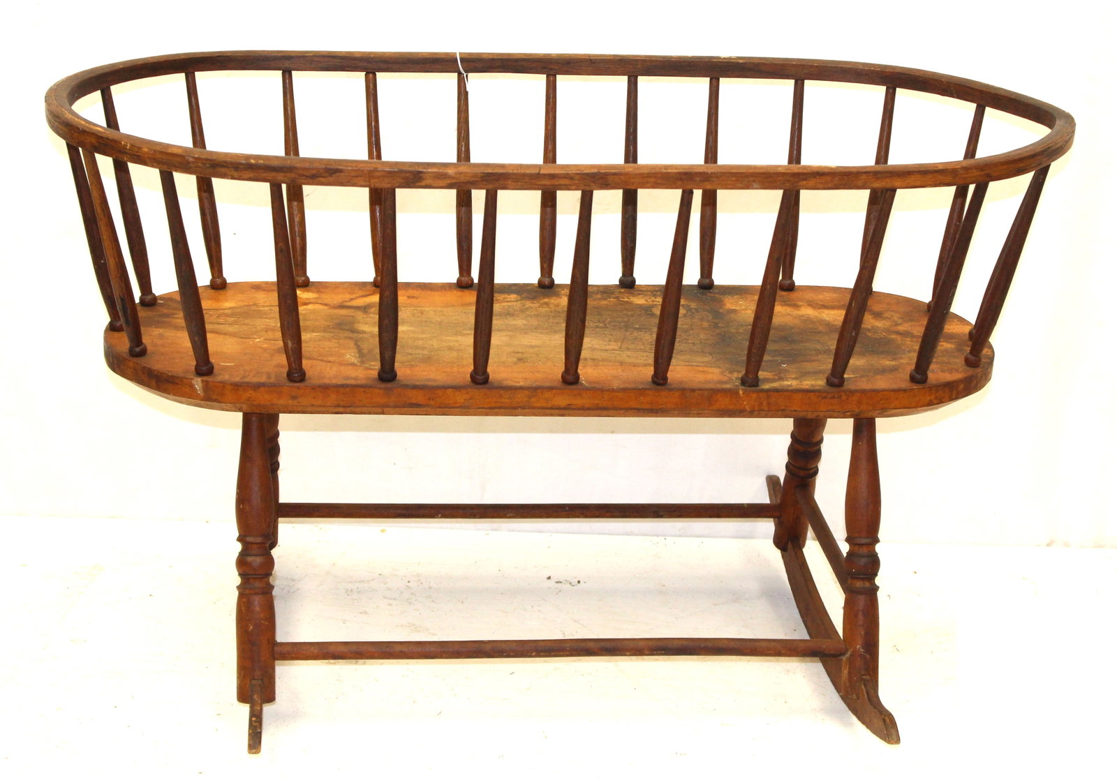 Antique Windsor cradle - 24 1/2" tall x 40"x18" (1 of 7)