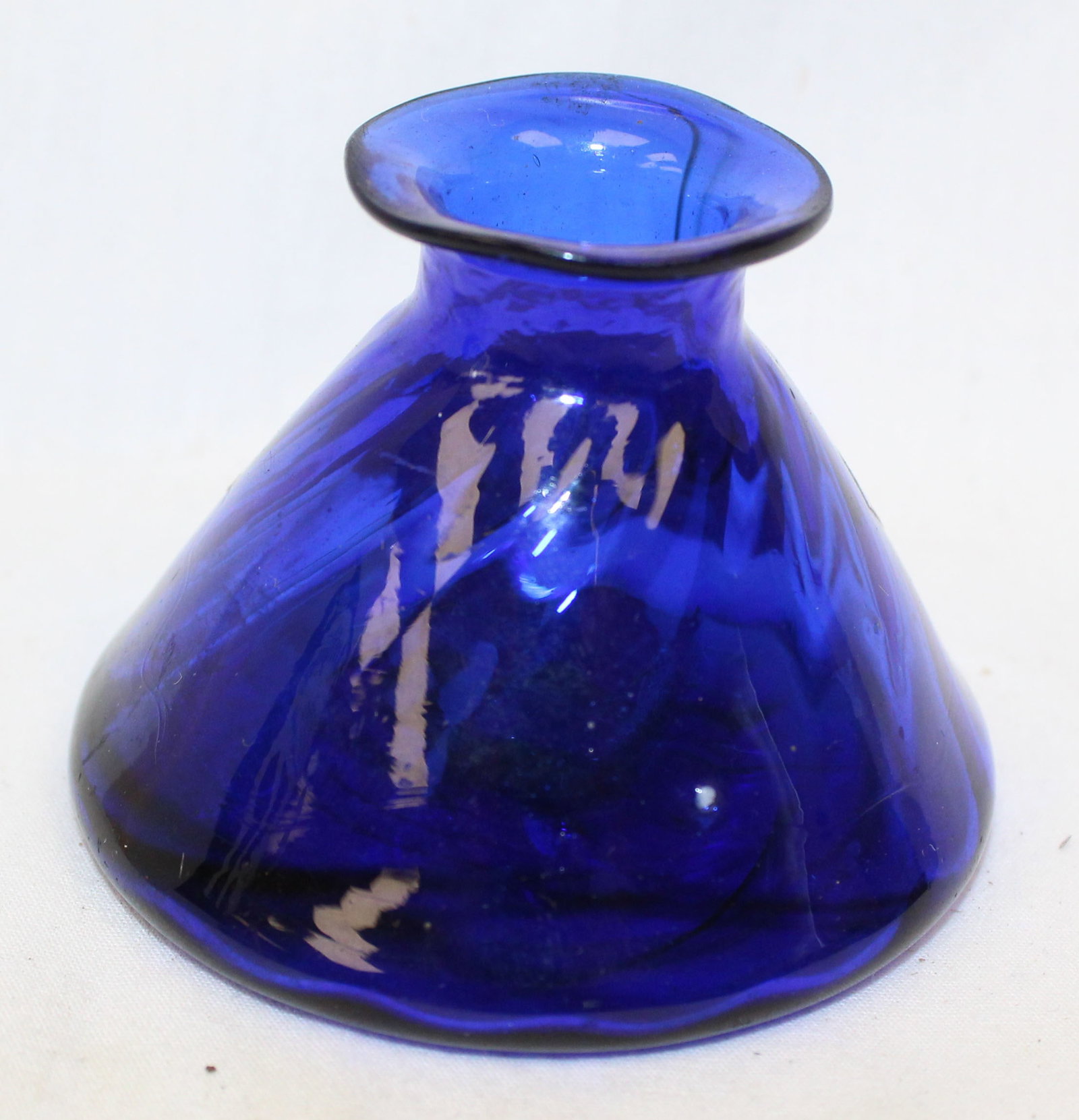 Early cobalt glass swirl ink - 2" tall (1 of 5)