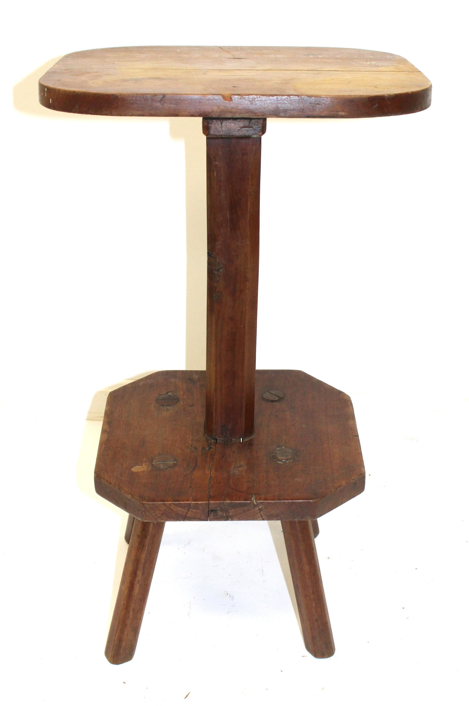 Antique candlestand on 4 legged base - 26" tall x 15" square top (1 of 7)