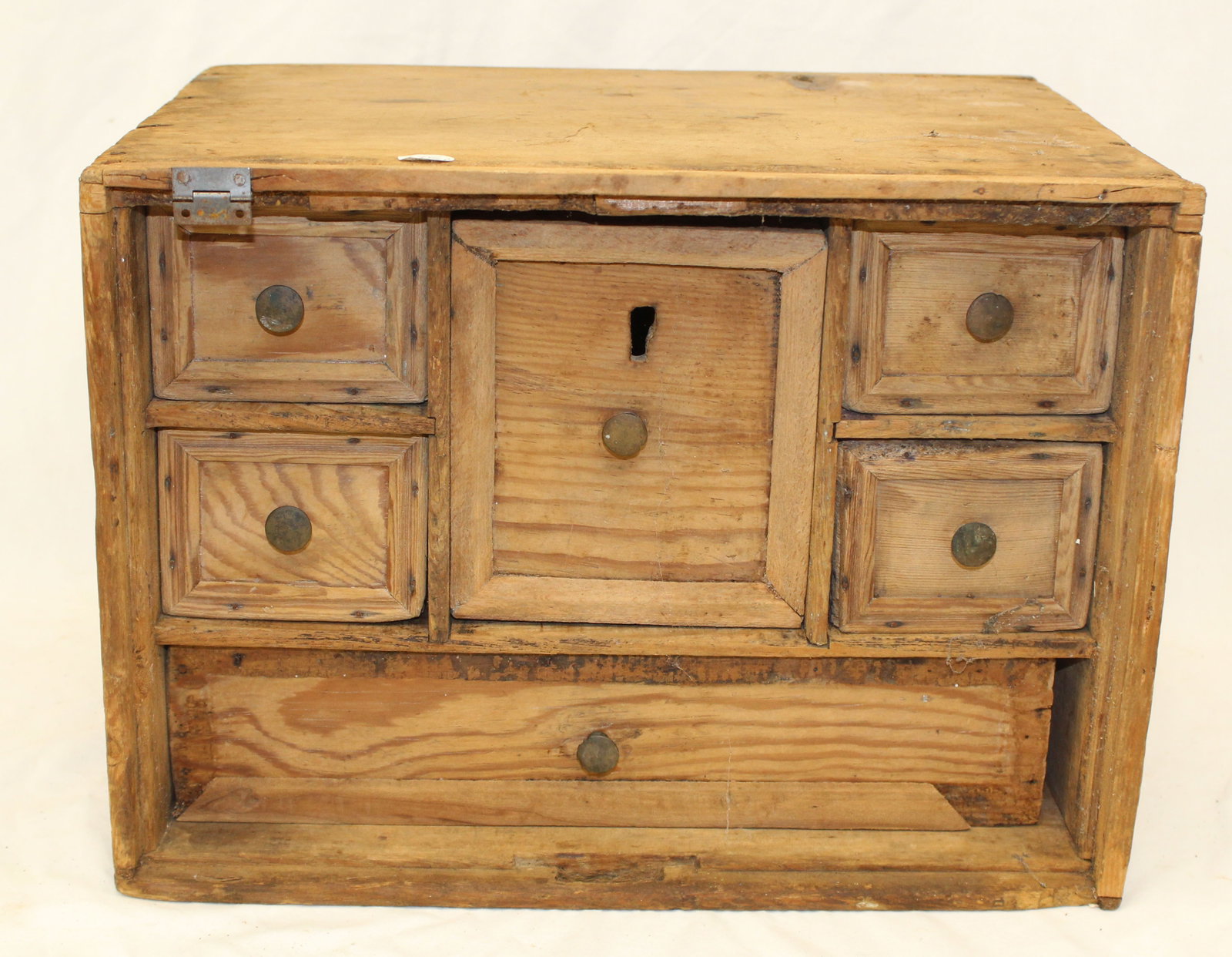 Antique 6 drawer spice chest - 11" tall x 14 1/2"x11" (1 of 6)