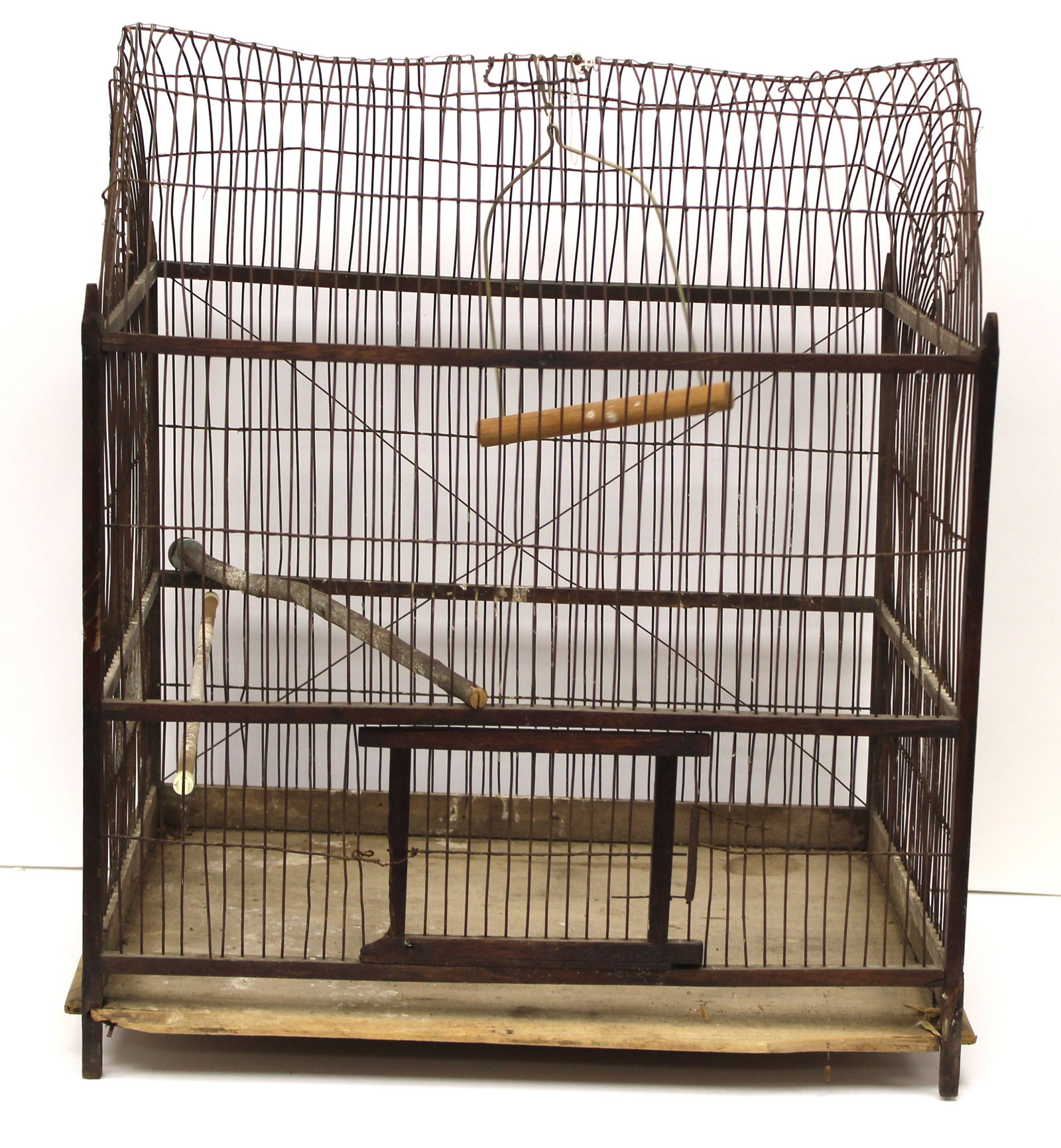 Antique wire bird cage - 26" tall x 22"x17": Antique wire bird cage - 26" tall x 22"x17"
