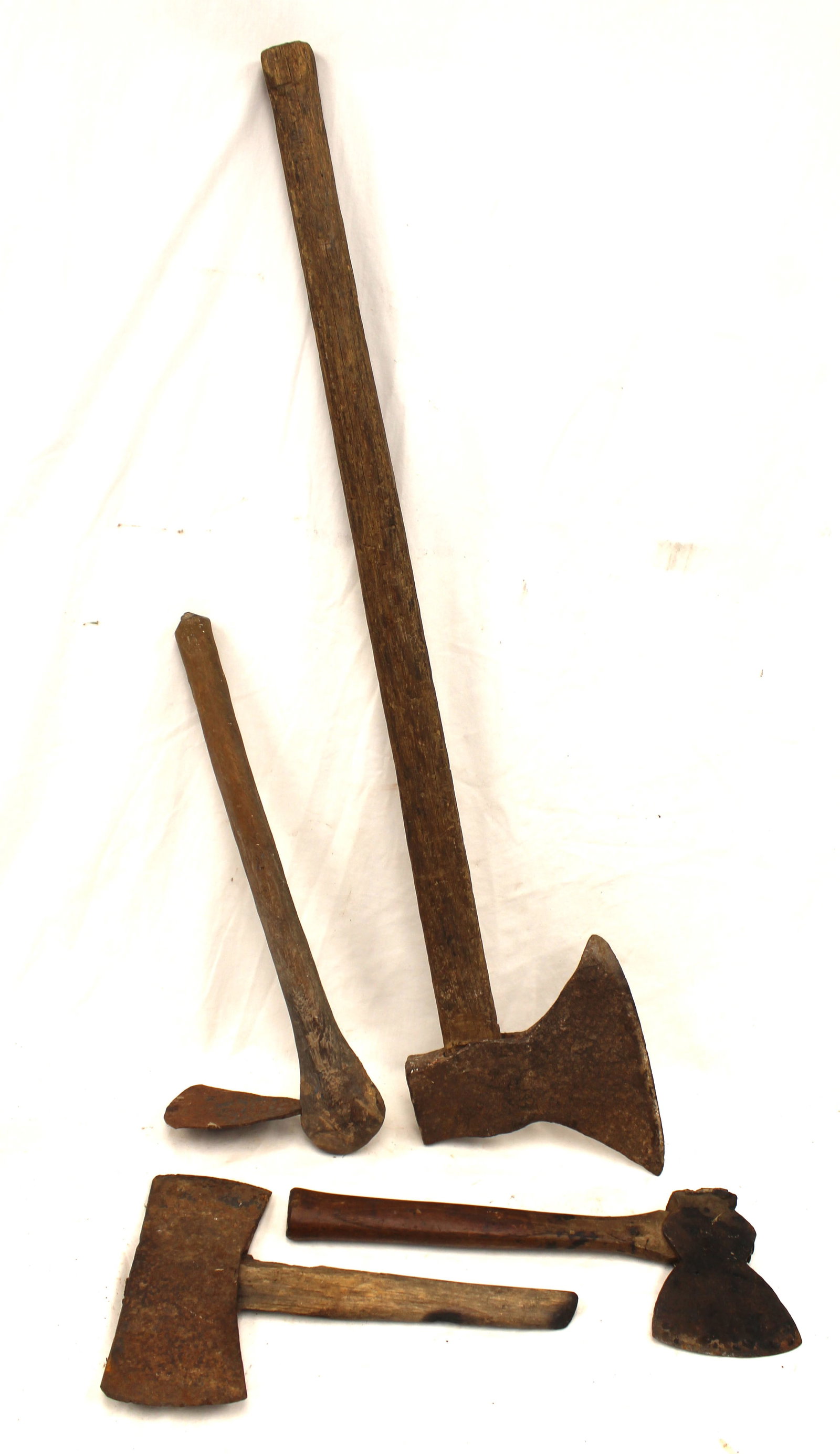 Lot of 4 wooden handled iron axes/tools - 14" - 36" (1 of 6)