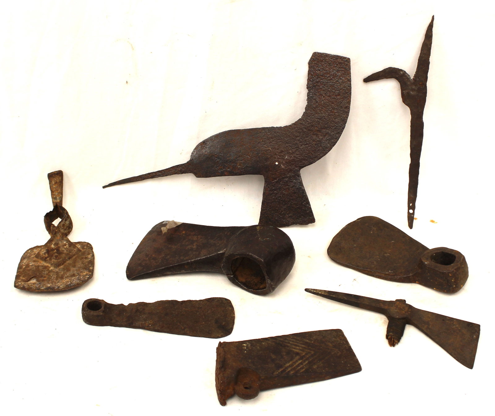 Lot of 8 iron ax heads & tools - 6 1/2" - 12 1/2" (1 of 10)